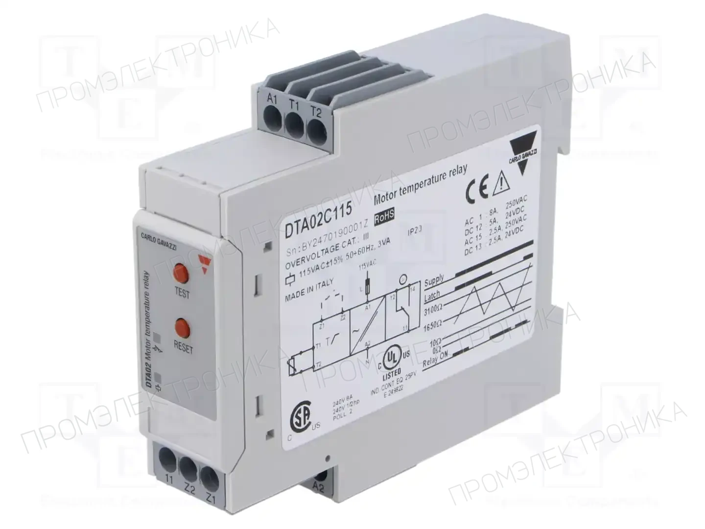 CARLO GAVAZZI DTA02C115 — Контрольные реле