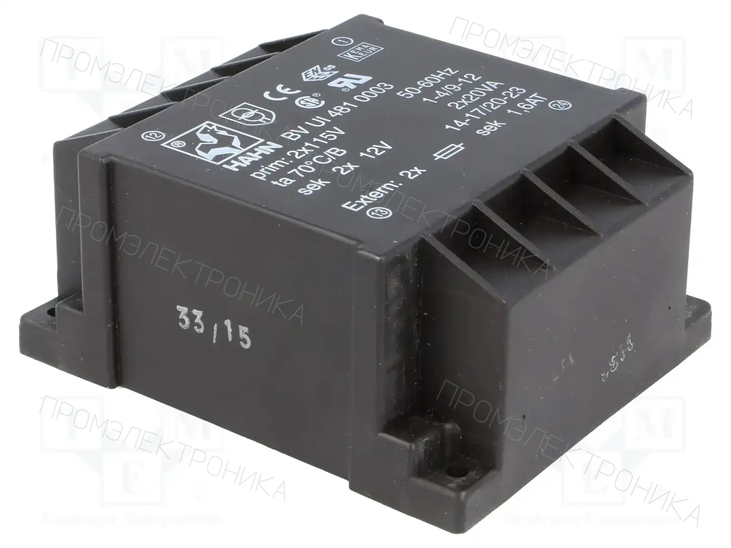 HAHN BV UI 481 0003 — Трансформаторы PCB