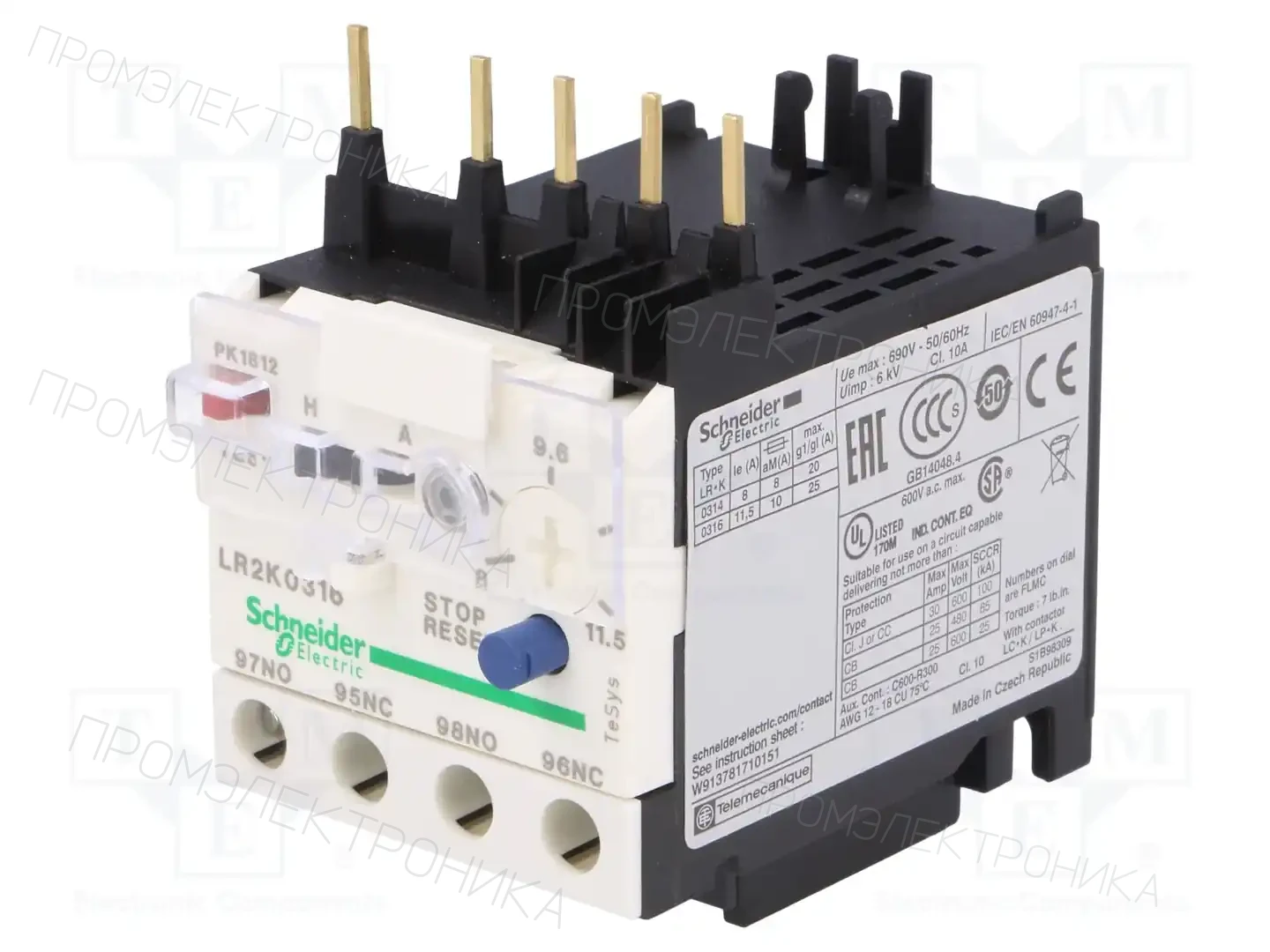 SCHNEIDER ELECTRIC LR2K0316 — Контакторы - дополнительное оборудование