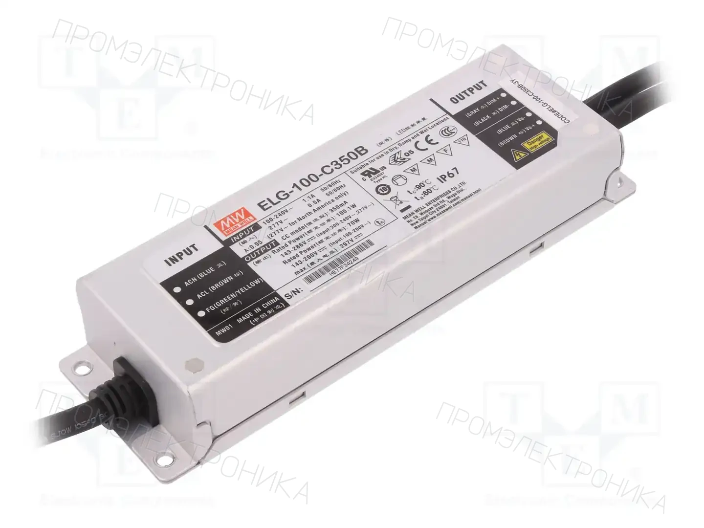 MEAN WELL ELG-100-C350B-3Y — Блоки питания для LED