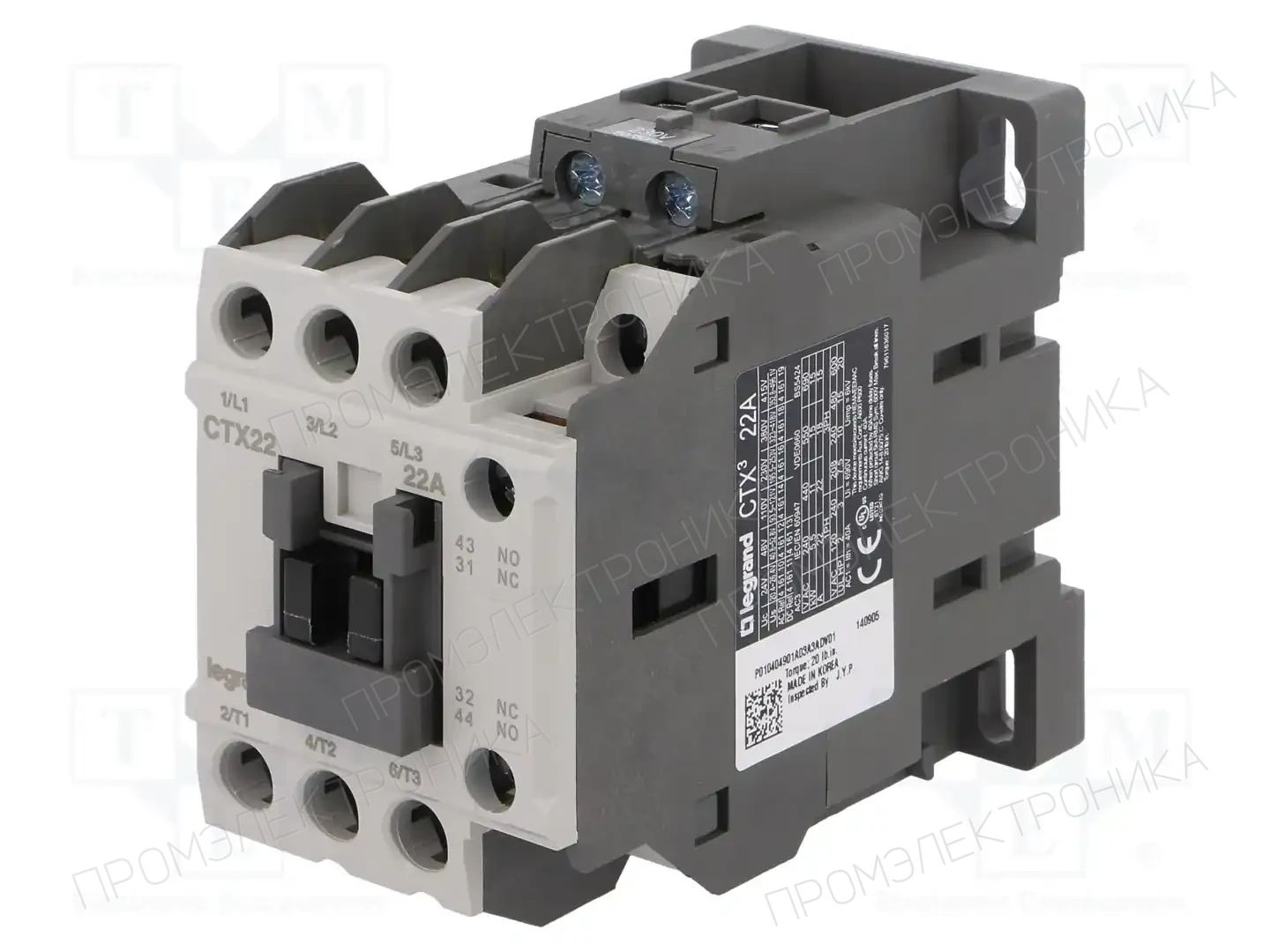 LEGRAND CTX3 3P 22A 1NO1NC 230V AC — Контакторы - главные модули