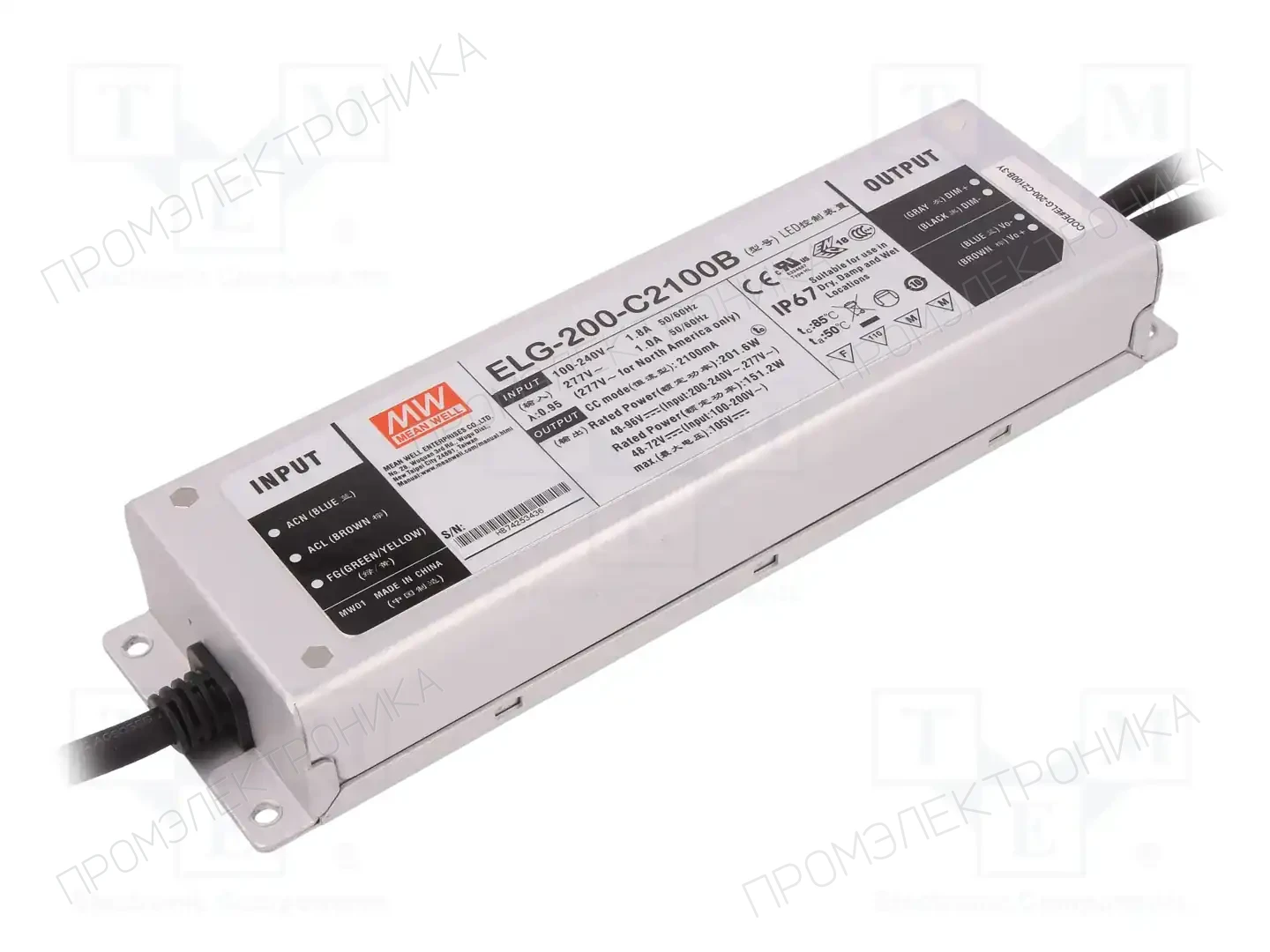 MEAN WELL ELG-200-C2100B-3Y — Блоки питания для LED