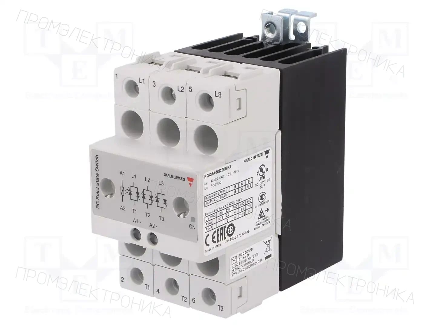 CARLO GAVAZZI RGC3A60D20KKE — Реле SSR трехфазные