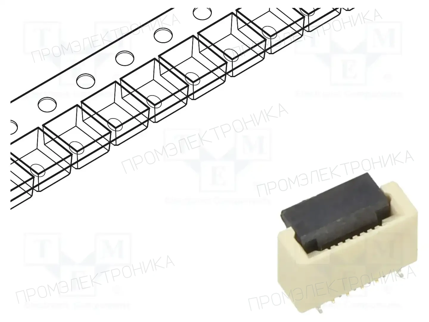 GCT FFC2A36-08-0-G-R — Разъeмы FFC/FPC растр 0,5мм
