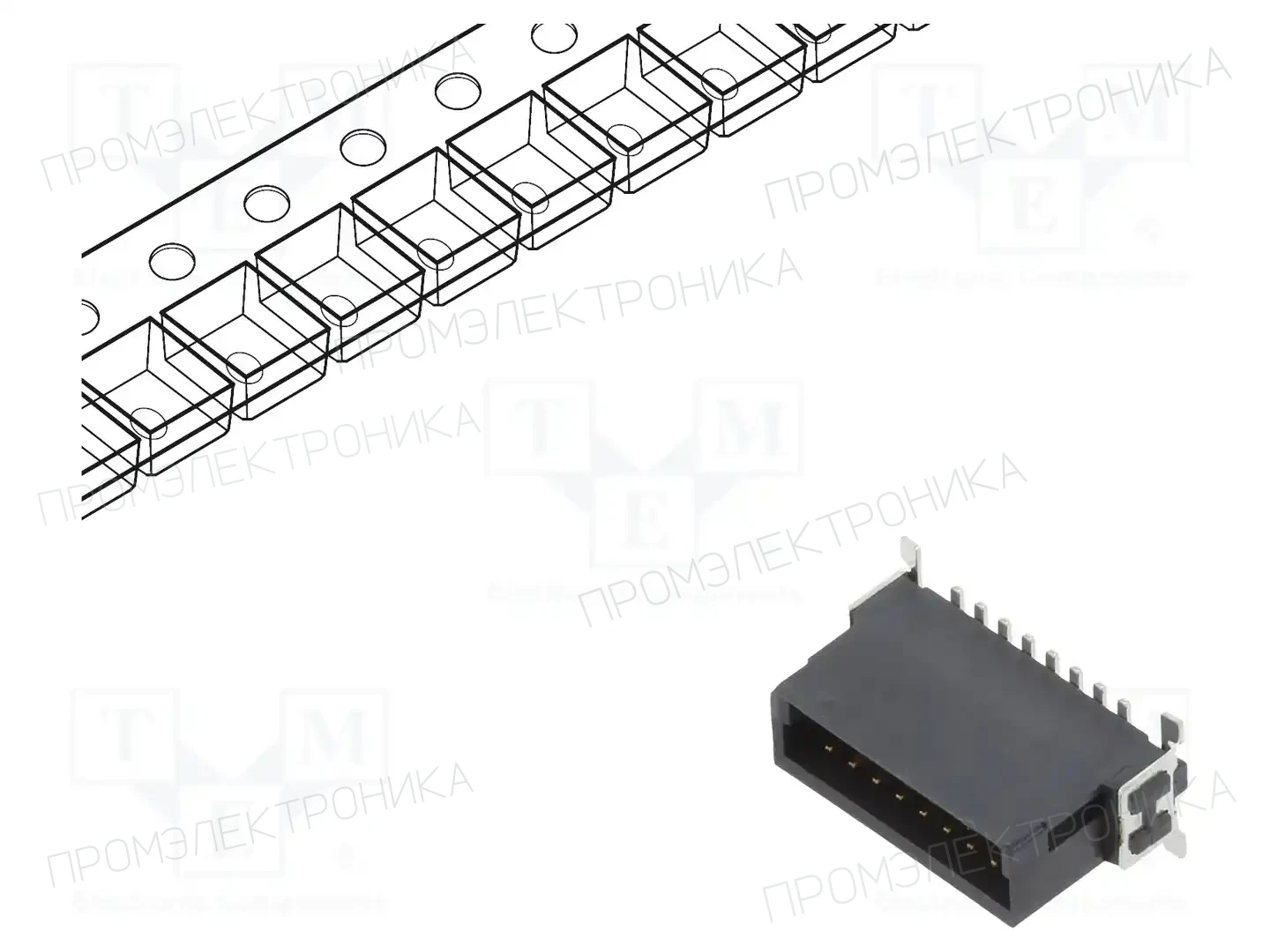 ADAM TECH ESMC-M-16-SGS-SMT-B-PP-T/R — Разъeмы пластина - пластина