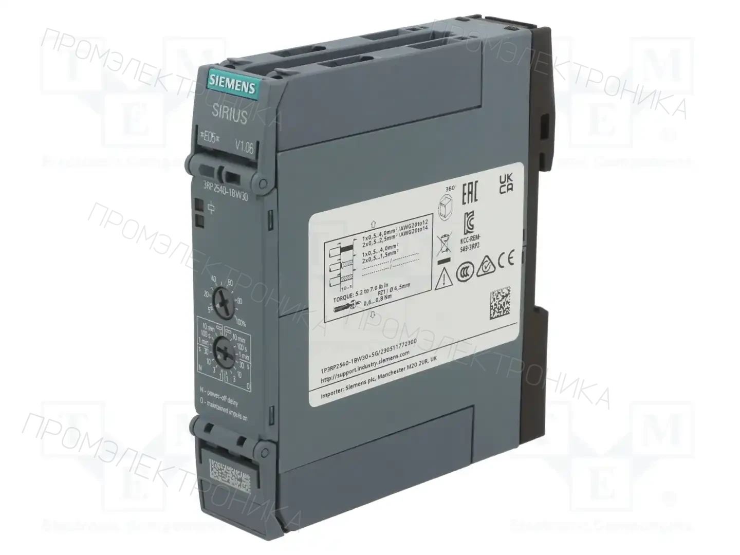 SIEMENS 3RP2540-1BW30 — Временные аналоговые реле