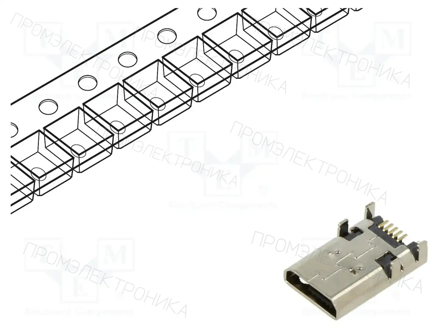 Same Sky® UJ2-MIBH-4-SMT-TR — Разъeмы USB и IEEE1394