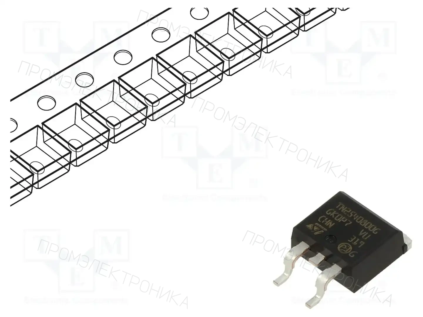 STMicroelectronics TN2540-800G-TR — Тиристоры SMD/THT