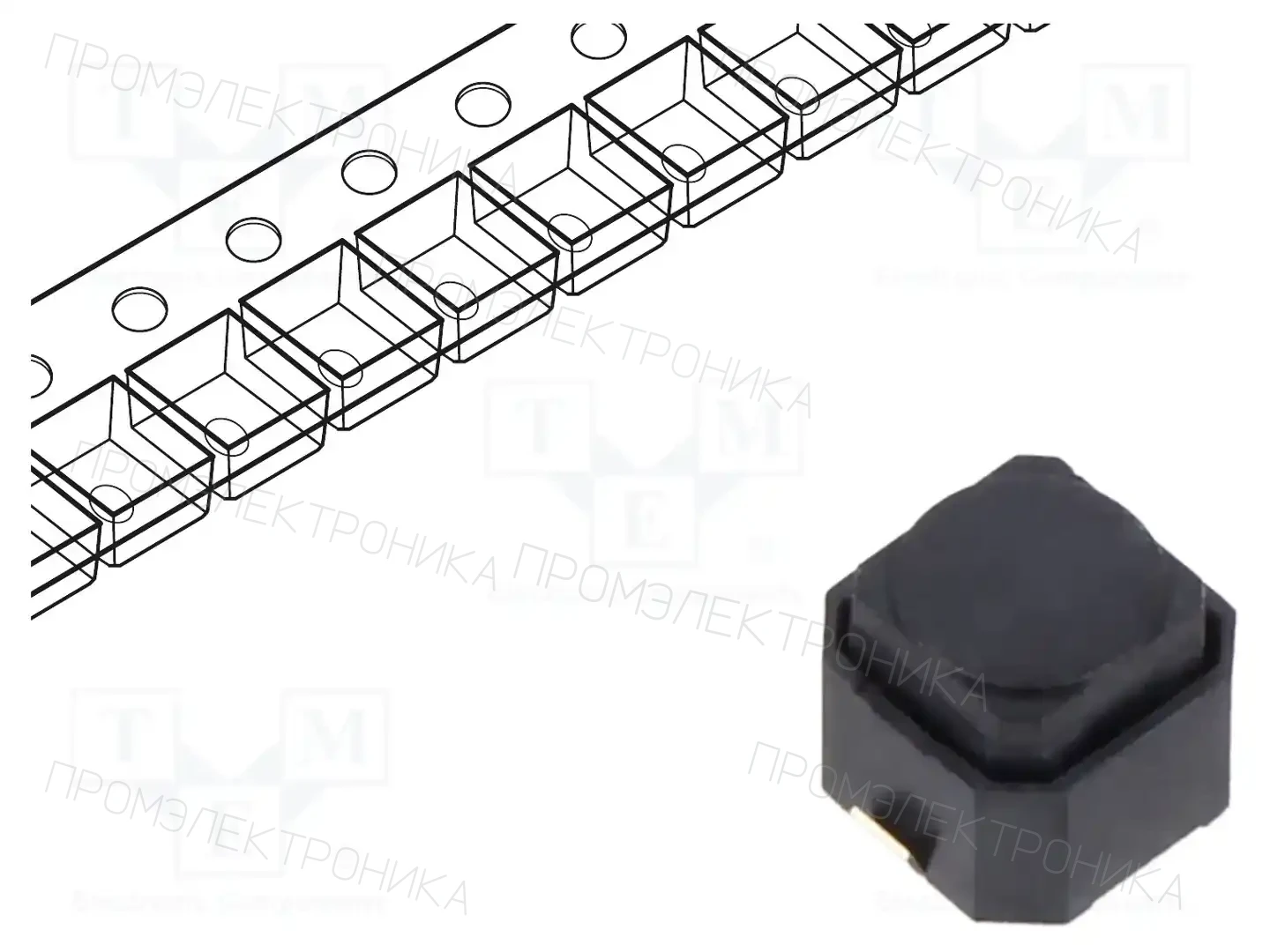 DIPTRONICS T6L-3KQR — Микропереключатели TACT