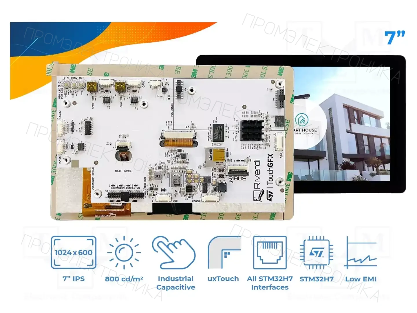 Riverdi SM-RVT70HSSNWC00-B — Интеллигентные дисплеи