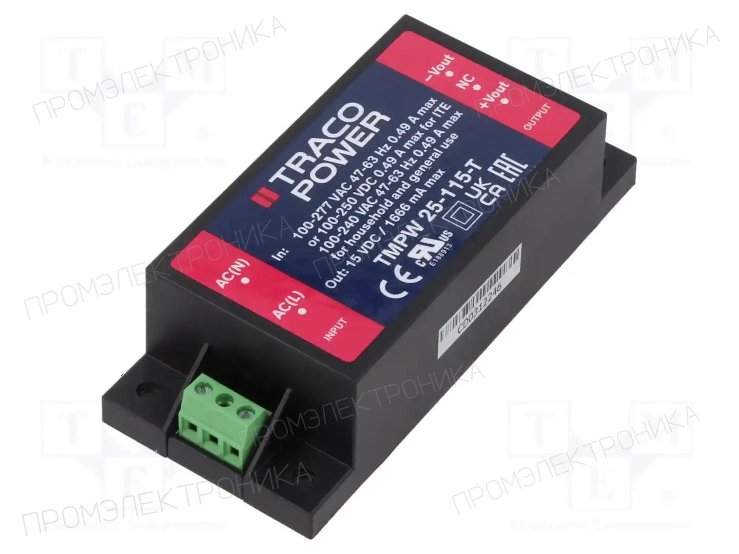 TRACO POWER TMPW 25-115-T — Блоки питания для встраивания