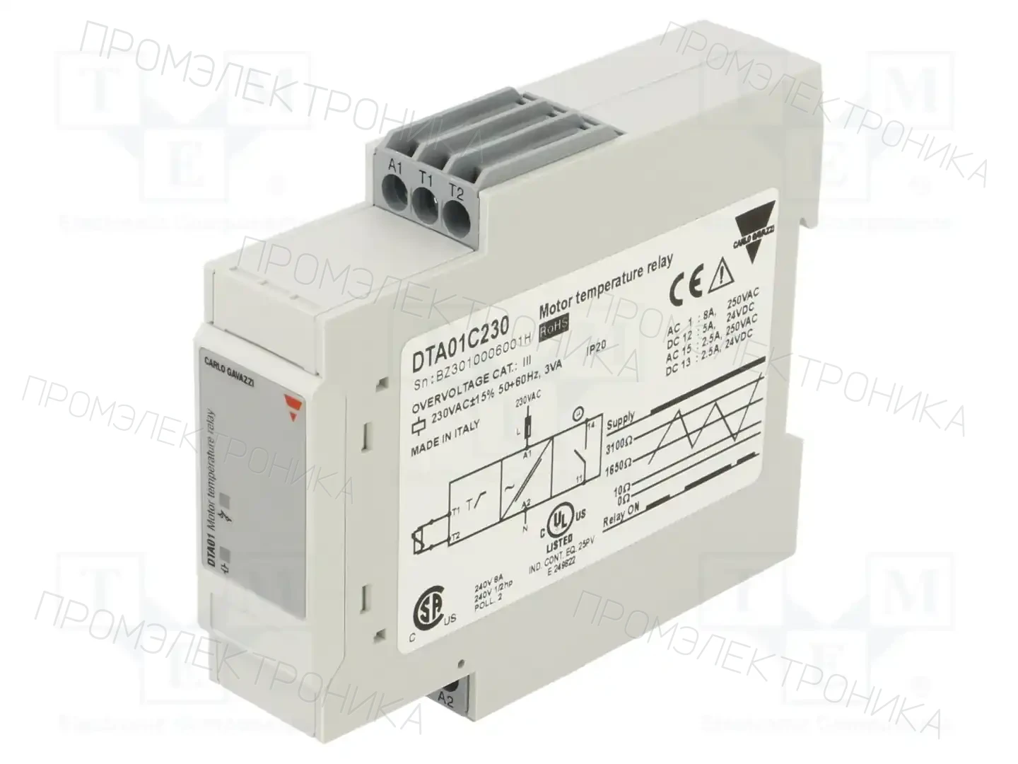 CARLO GAVAZZI DTA01C230 — Контрольные реле