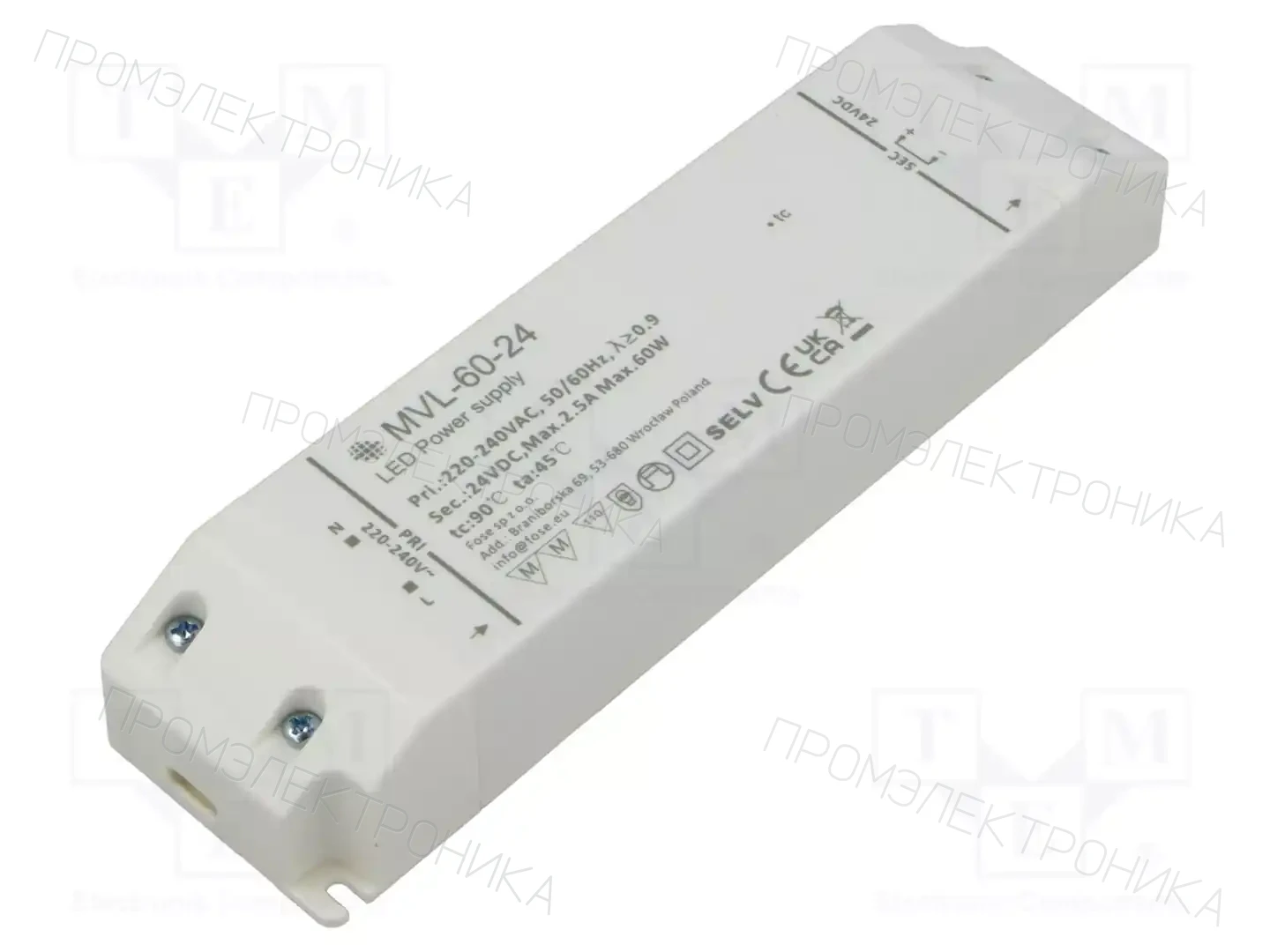 FOSE ZASILACZ 24V 60W IP20 PFC — Блоки питания для LED