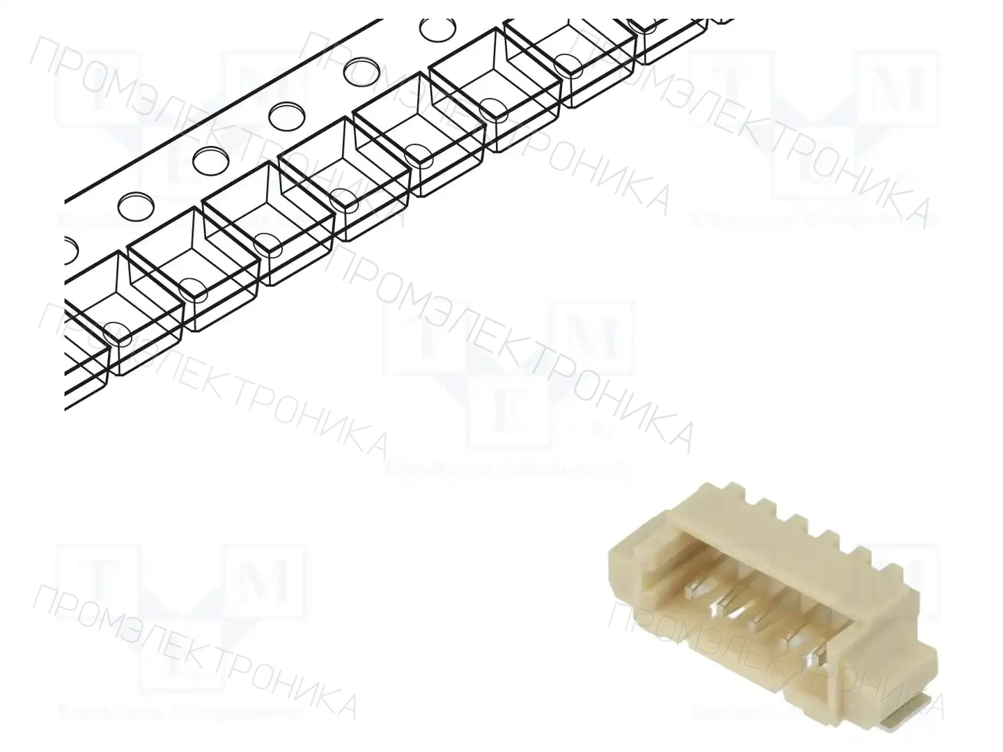 ADAM TECH 125SH-B-05-TR-SMT-T/R — Разъeмы сигнальные растр 1,25мм