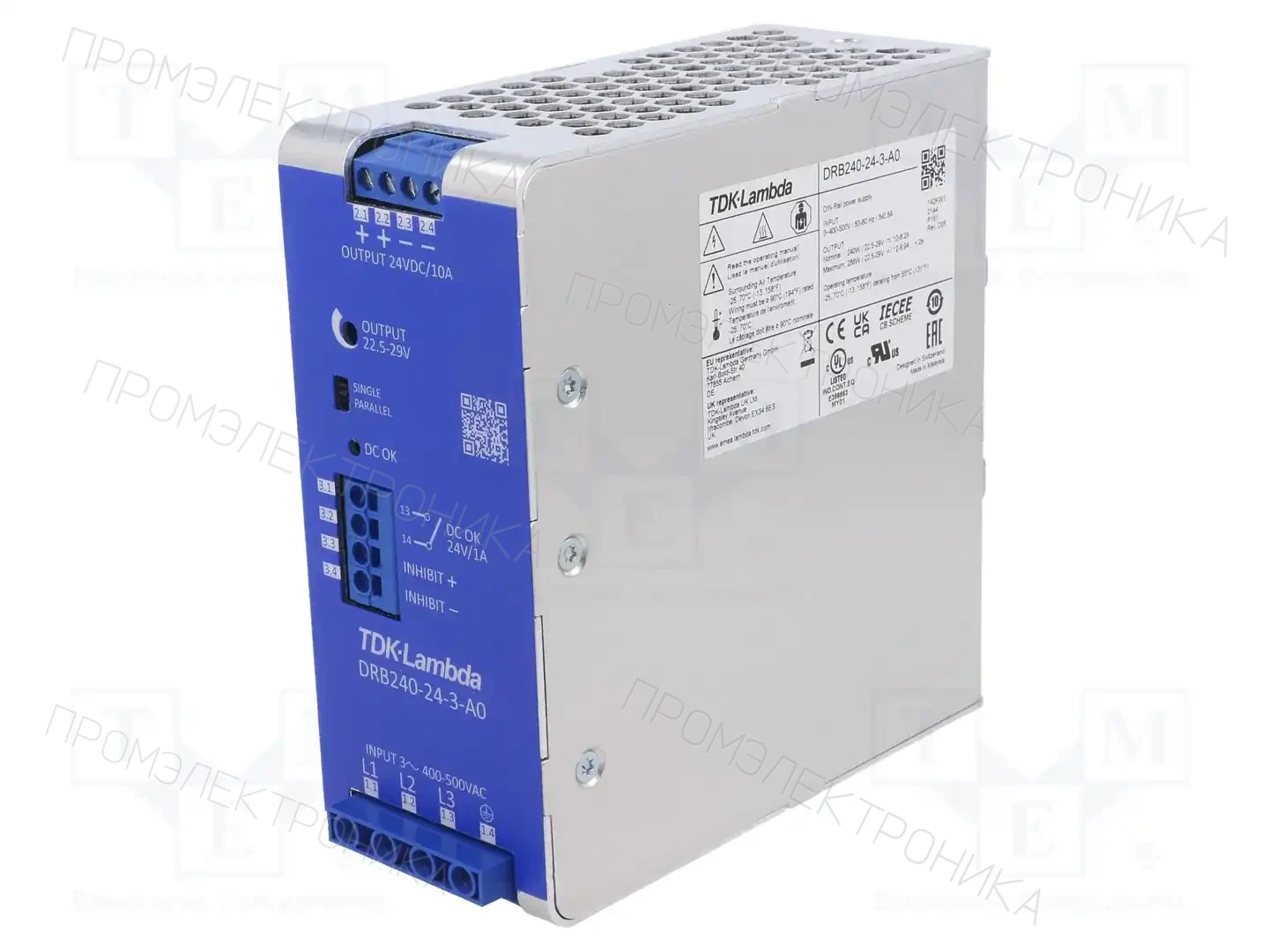 TDK-LAMBDA DRB240-24-3-A0 — Блоки питания на DIN-рейку
