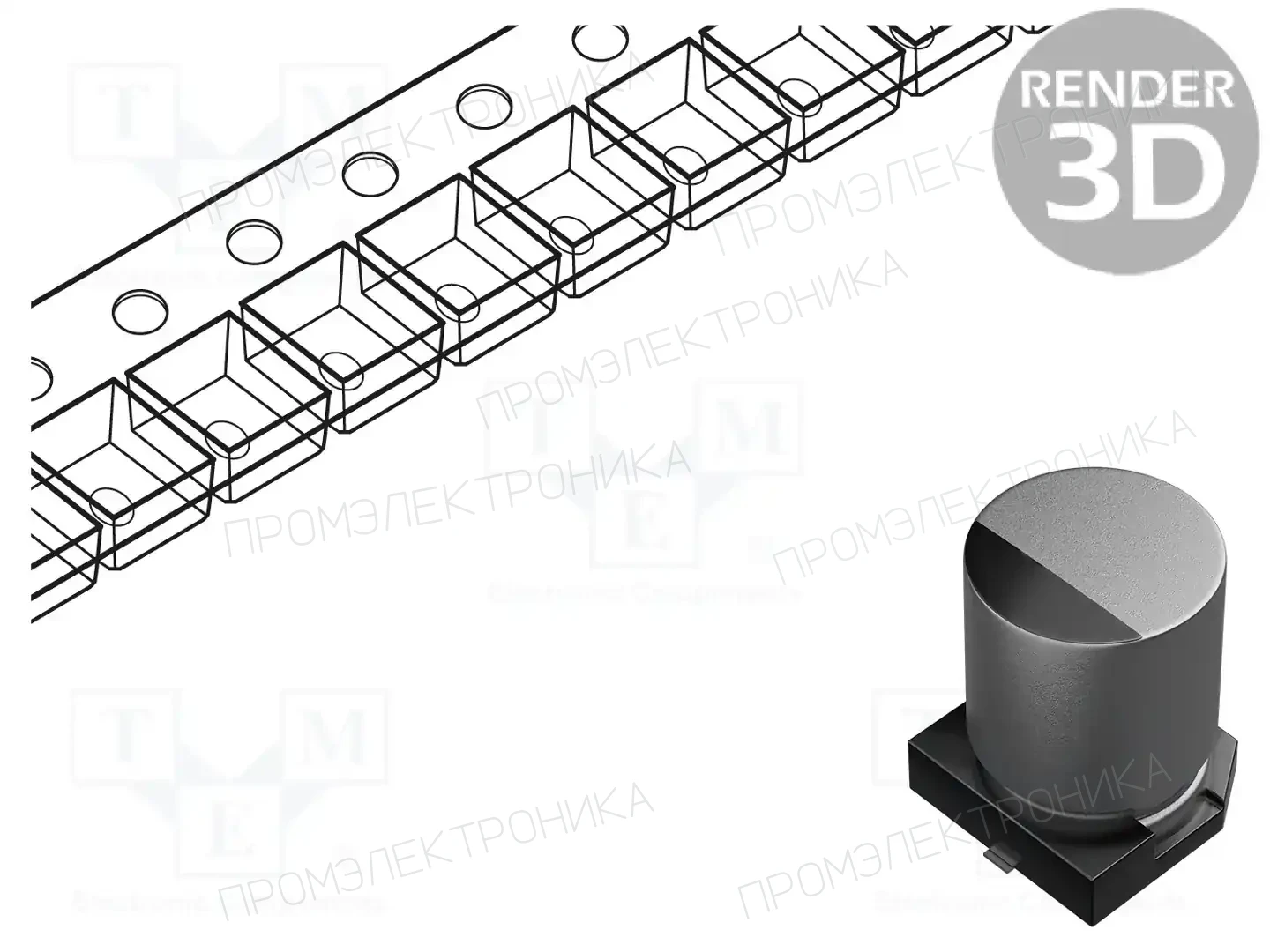 SAMWHA CD1E107M6L006VR — Конденсаторы электролитические SMD