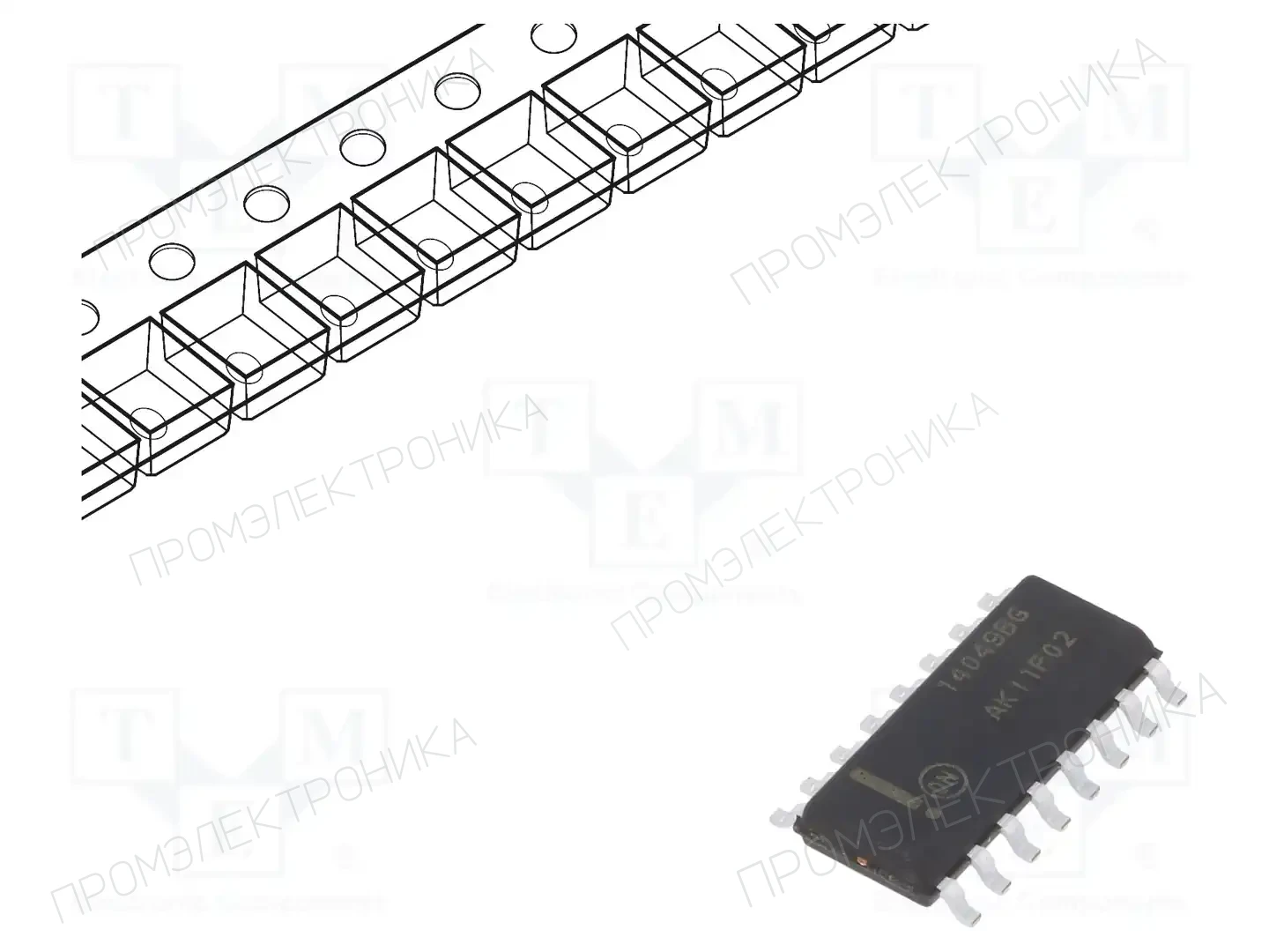 onsemi MC14049BDR2G — Буферы, передатчики, контроллеры