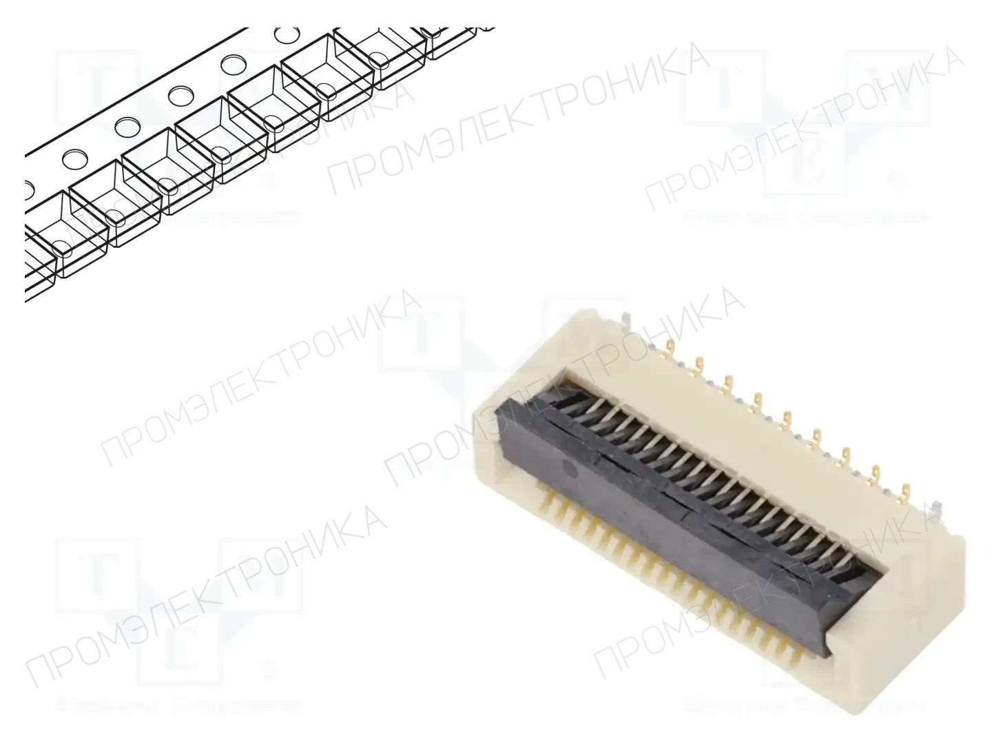 GCT FFC2A36-18-0-G-R — Разъeмы FFC/FPC растр 0,5мм