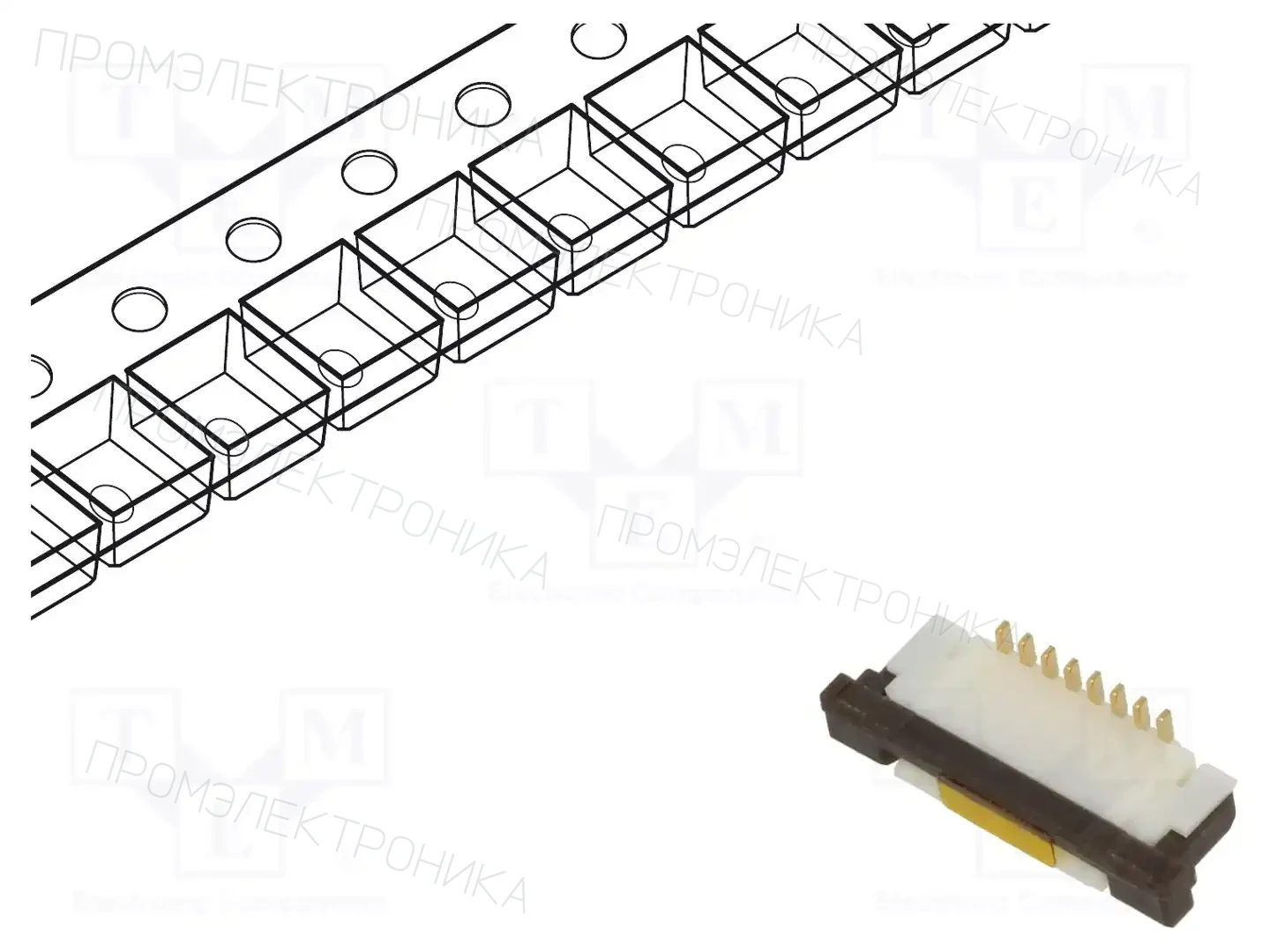 GCT FFC3A20-08-G — Разъeмы FFC/FPC растр 1,00мм