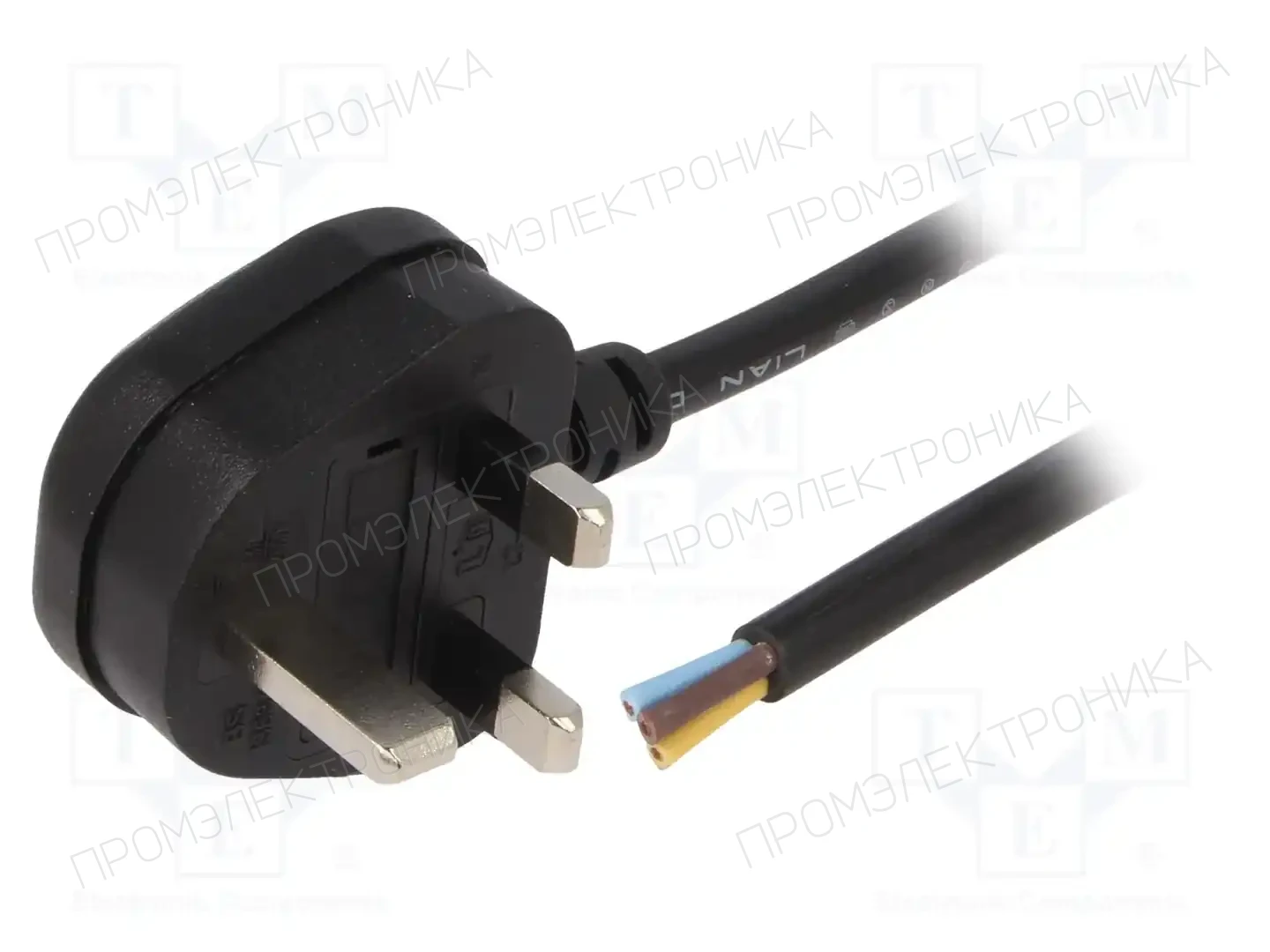 LIAN DUNG LT-318(13A) 3X1.0 BLK 5M END CUT — Кабели питания компьютерные и универс