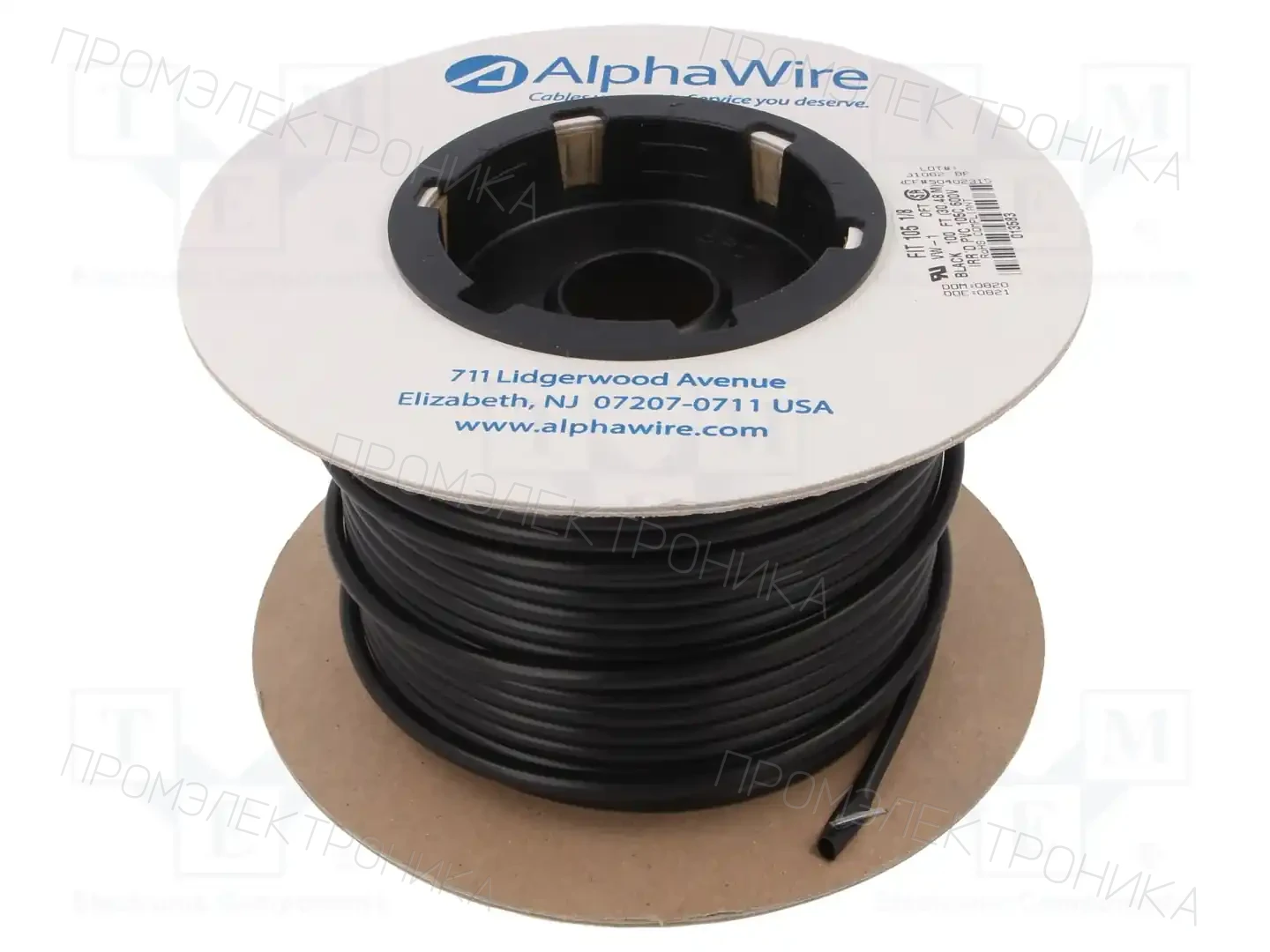 ALPHA WIRE F1051/8 BK005 BLACK 100 FT — Трубки термоусадочные