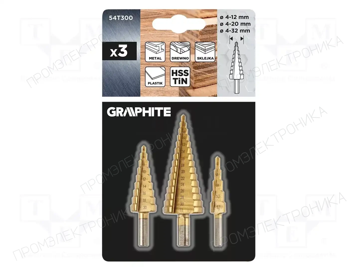 GRAPHITE 54T300 — Наборы сверл