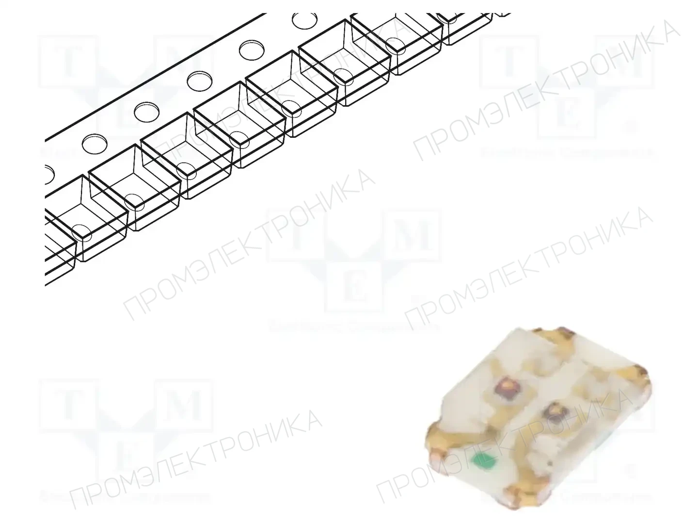 KINGBRIGHT ELECTRONIC KPHBM-2012SURKCGKC — Светодиоды SMD цветные