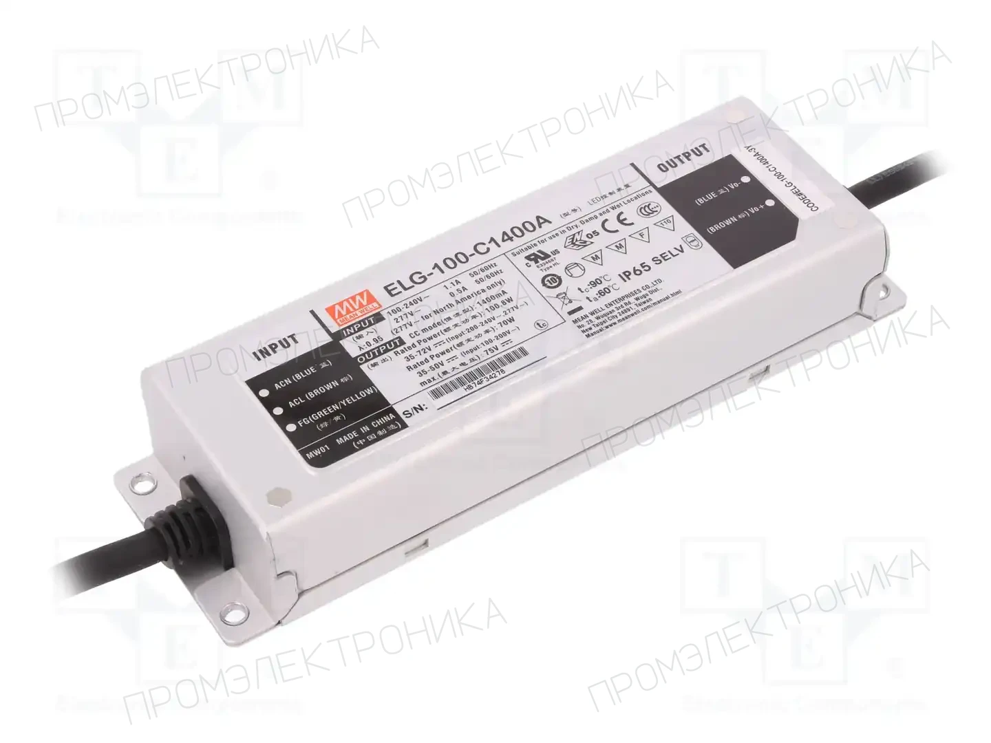 MEAN WELL ELG-100-C1400A-3Y — Блоки питания для LED