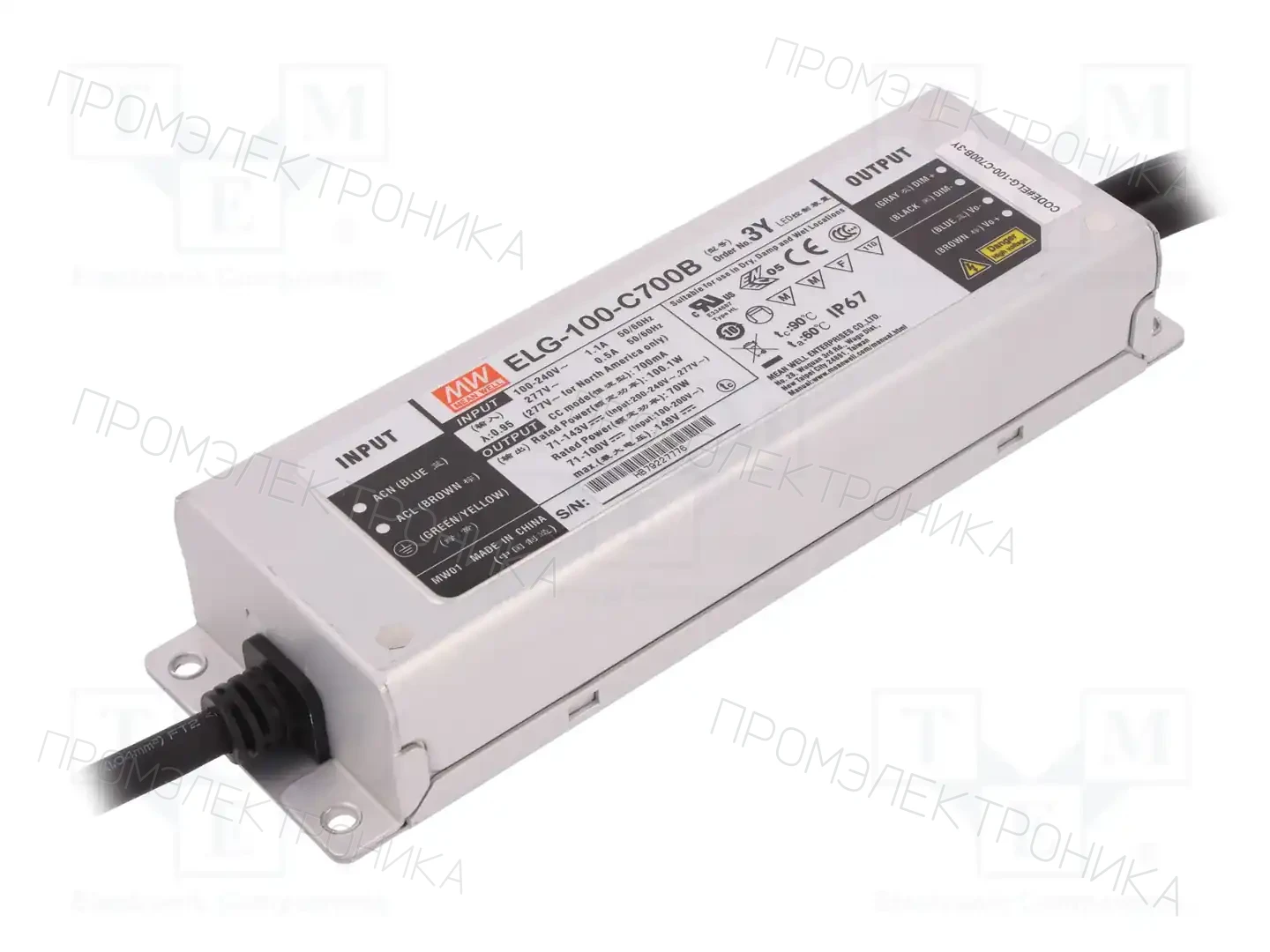MEAN WELL ELG-100-C700B-3Y — Блоки питания для LED