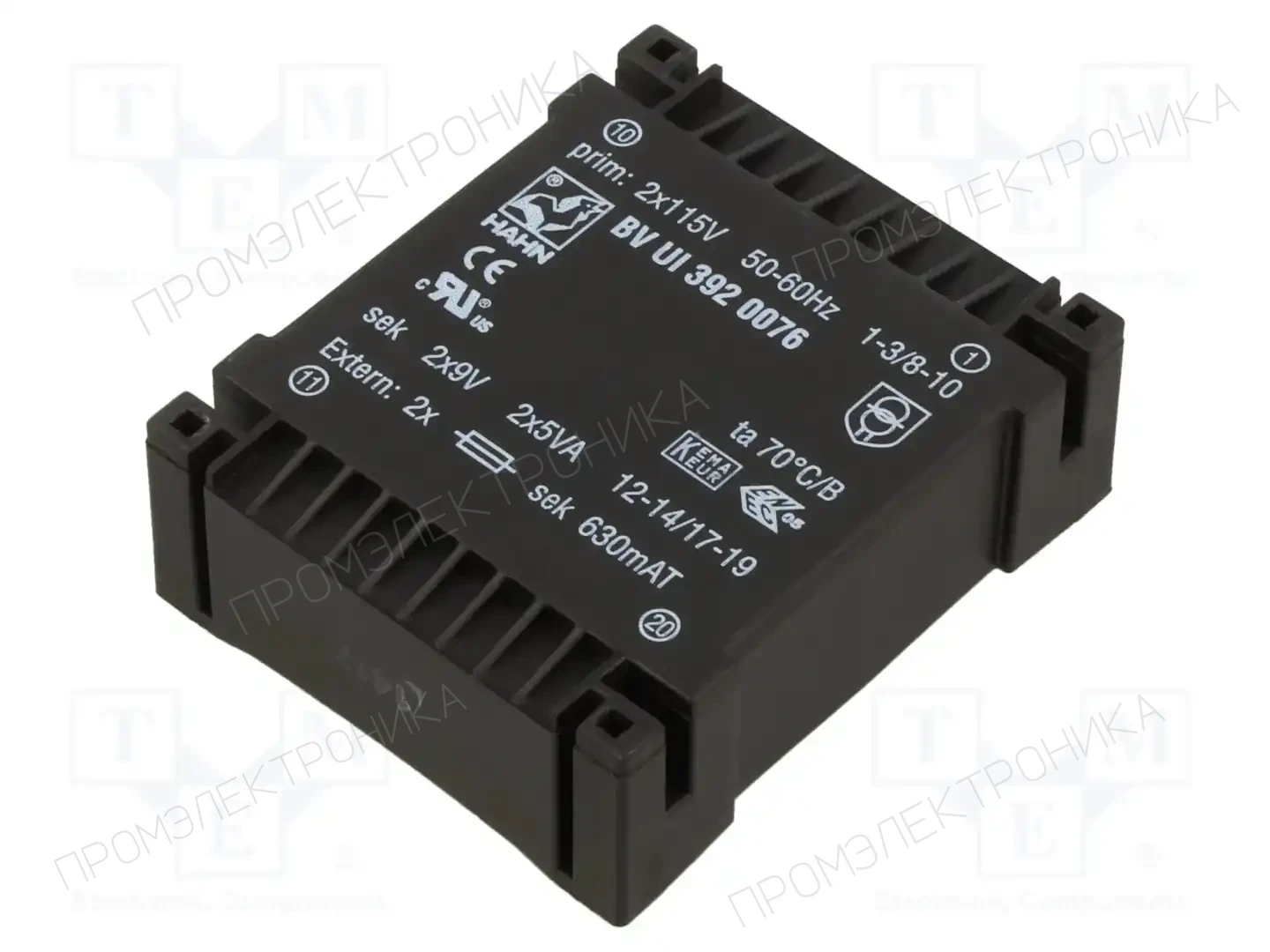HAHN BV UI 392 0076 — Трансформаторы PCB