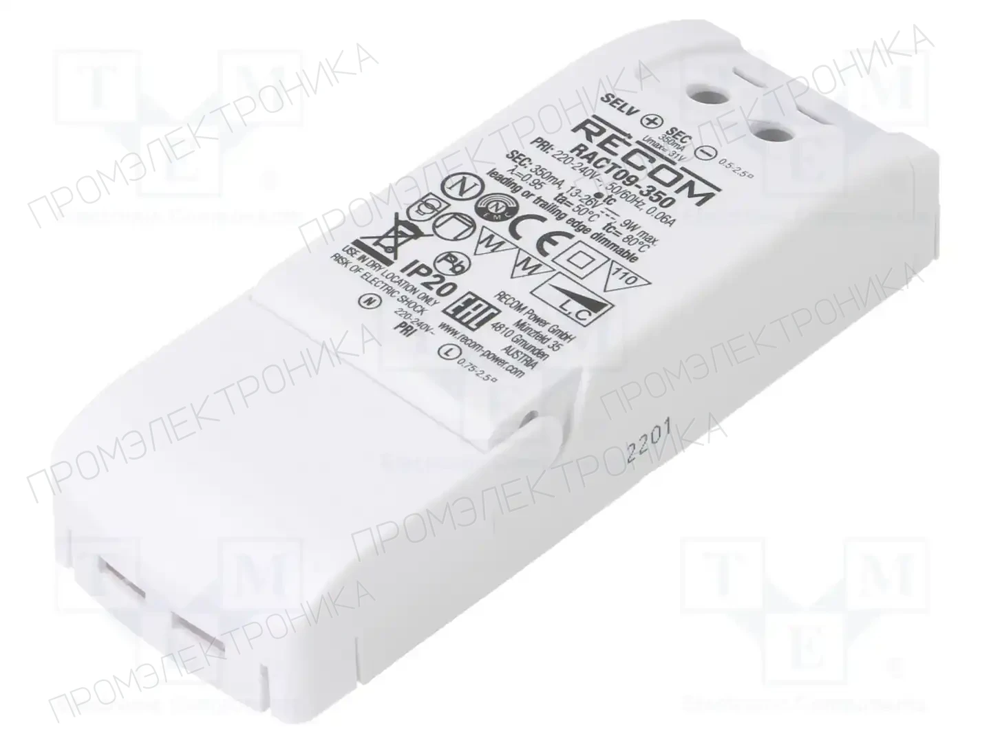 RECOM RACT09-350 — Блоки питания для LED