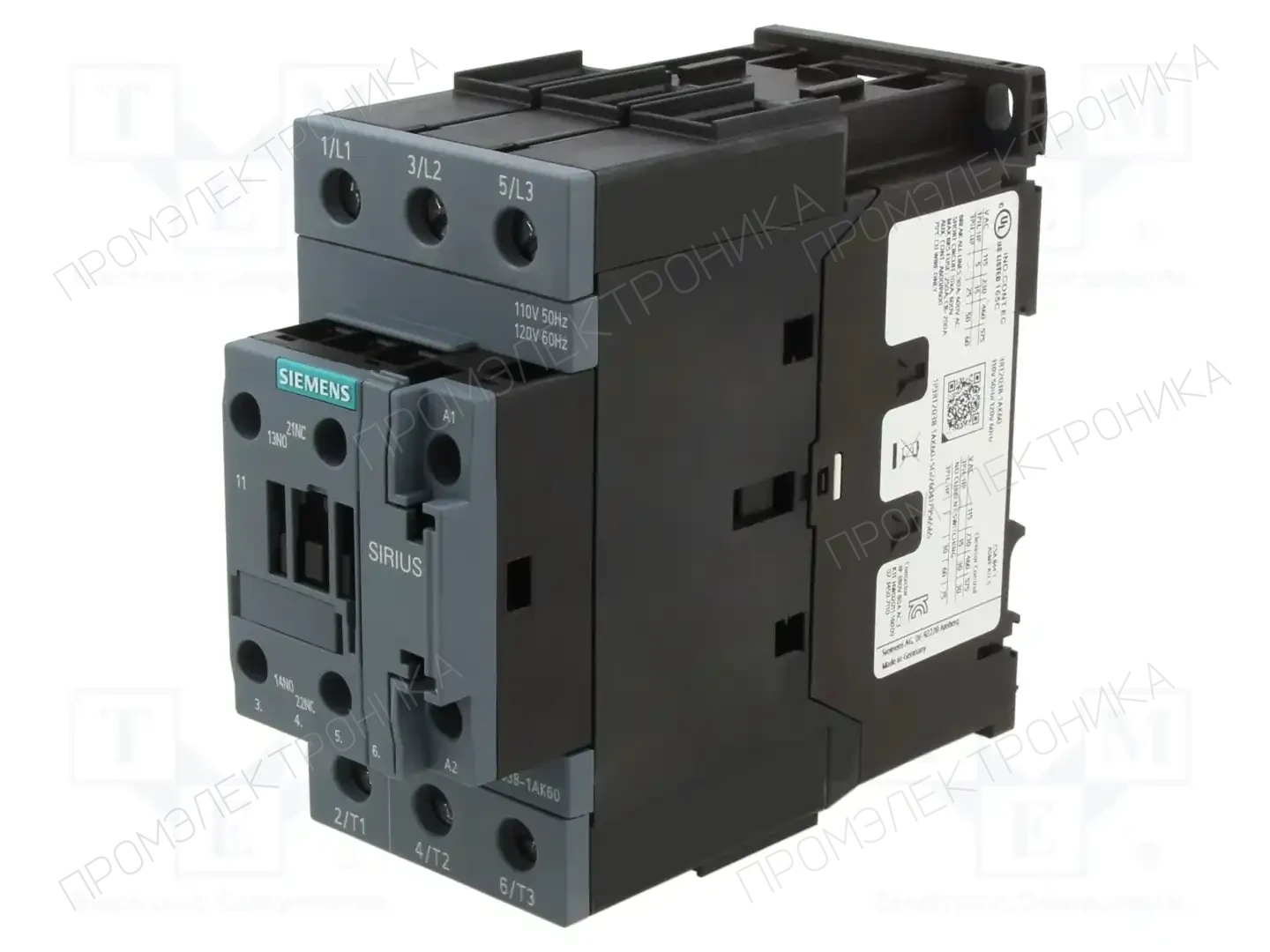 SIEMENS 3RT2038-1AK60 — Контакторы - главные модули