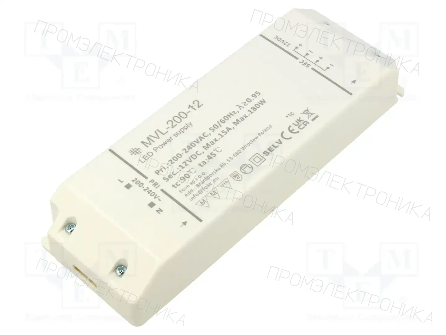 FOSE MVL-200-12 — Блоки питания для LED