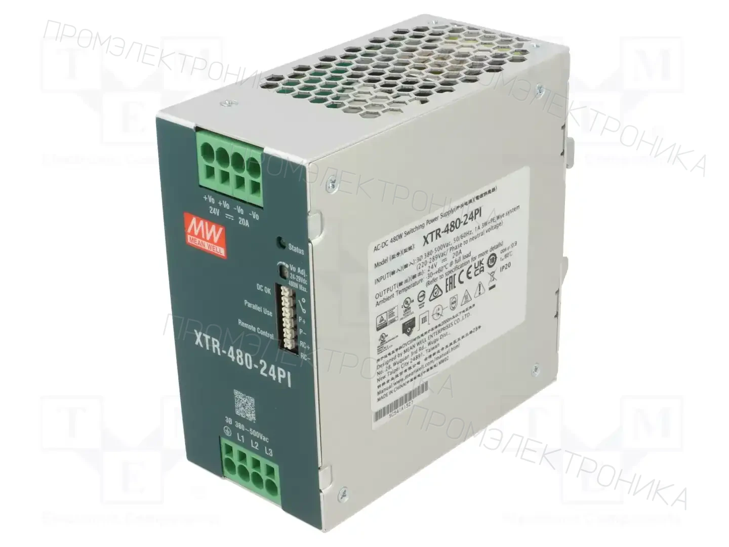 MEAN WELL XTR-480-24PI — Блоки питания на DIN-рейку