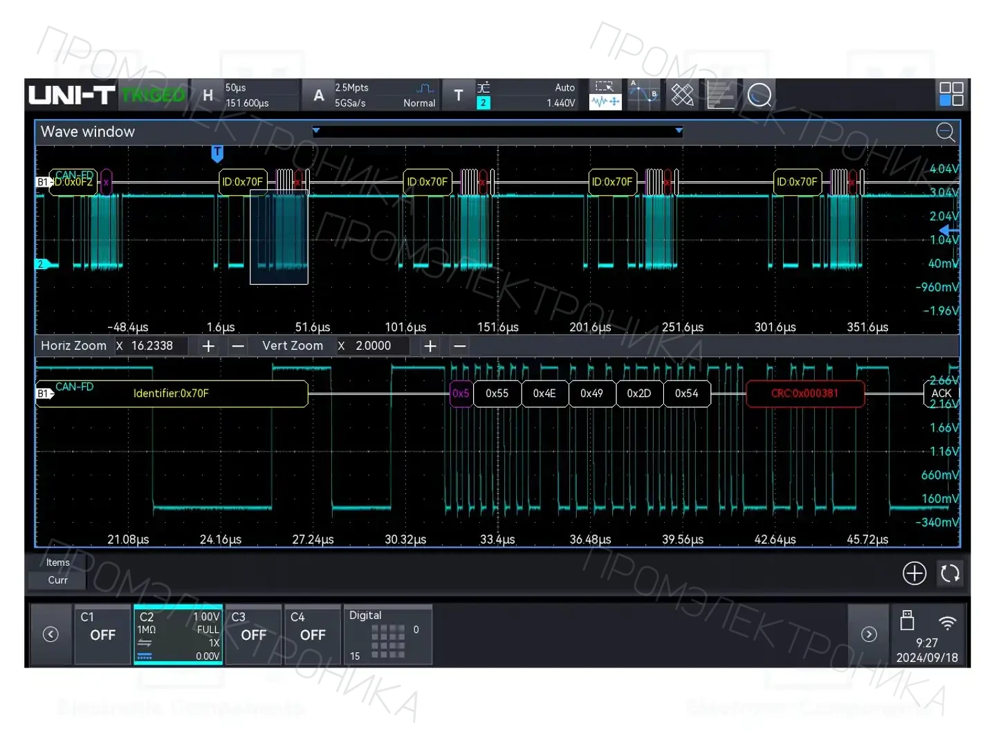 UNI-T MSO3000X-CANFD — Осциллоскопы цифровые