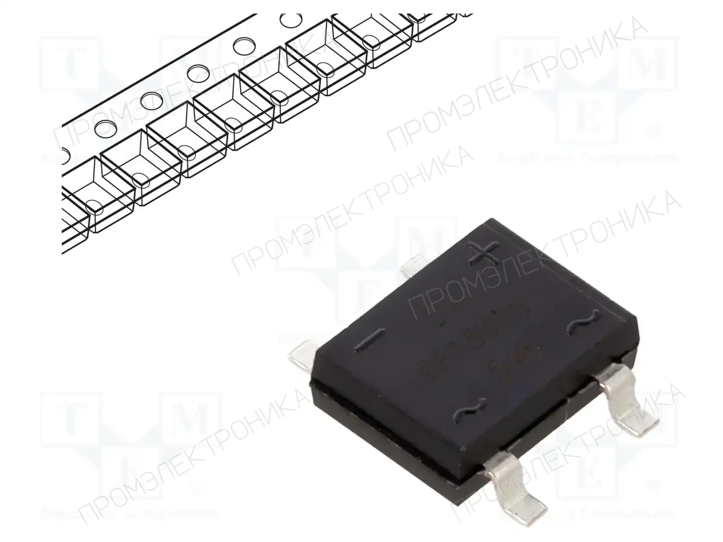 DIODES INCORPORATED DF1501S-T — Однофазные мосты диодные SMD/THT