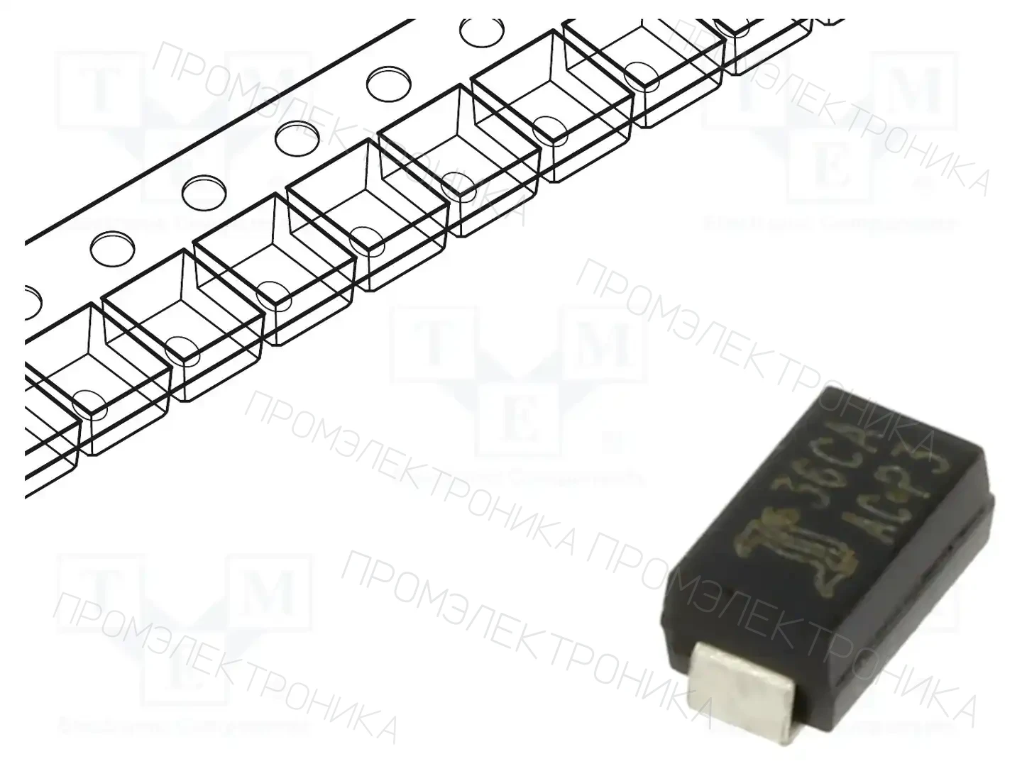DIOTEC SEMICONDUCTOR P4SMAJ36CA-AQ — Диоды TVS SMD двунаправленные