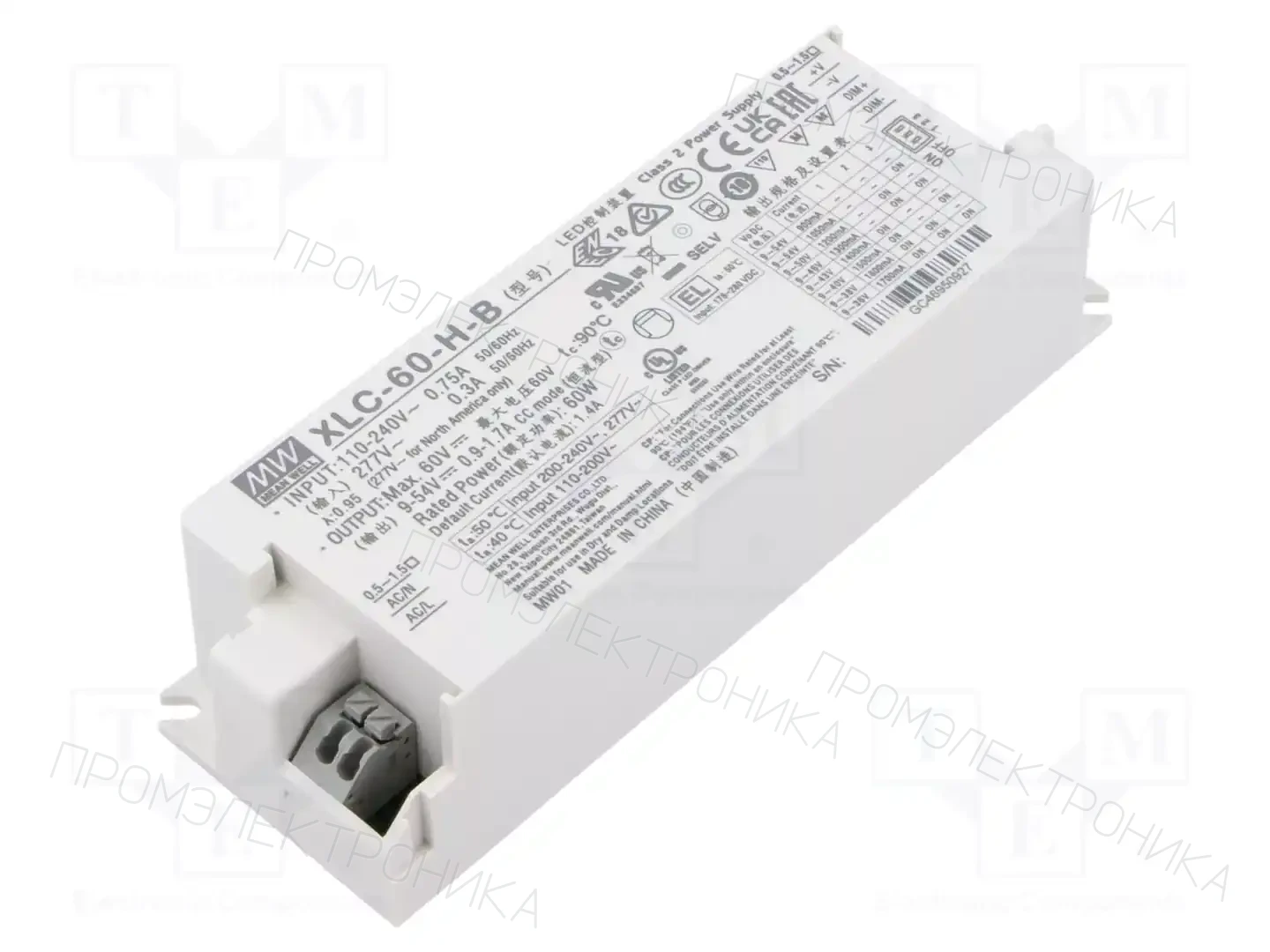 MEAN WELL XLC-60-H-B — Блоки питания для LED