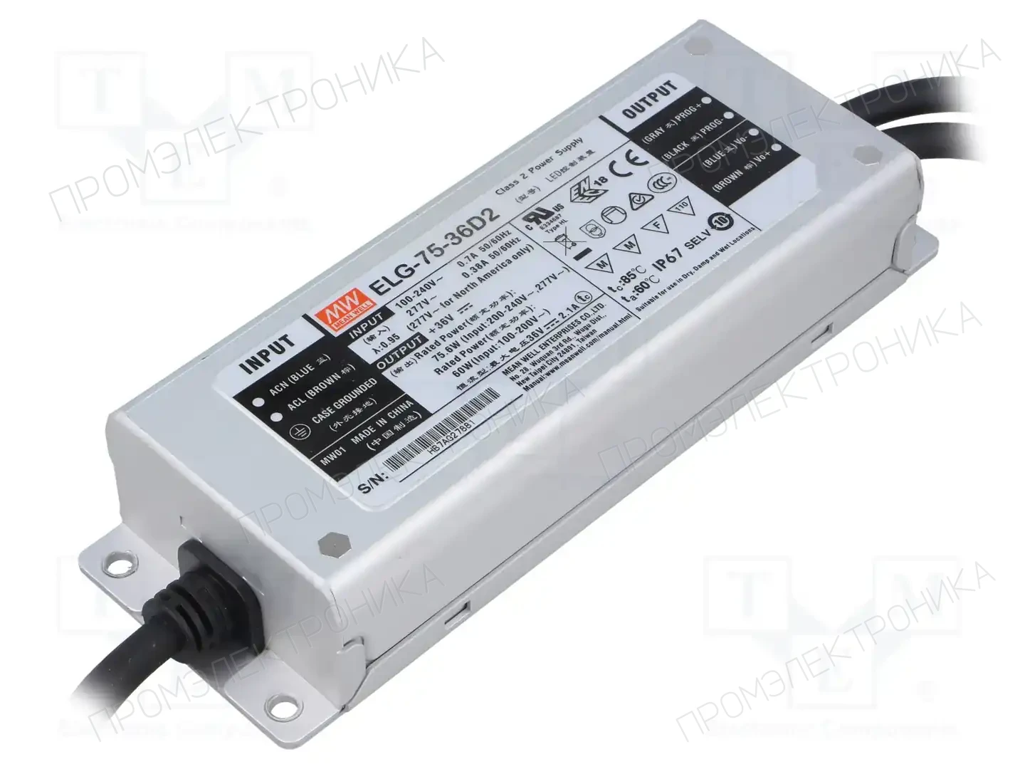 MEAN WELL ELG-75-36D2 — Блоки питания для LED