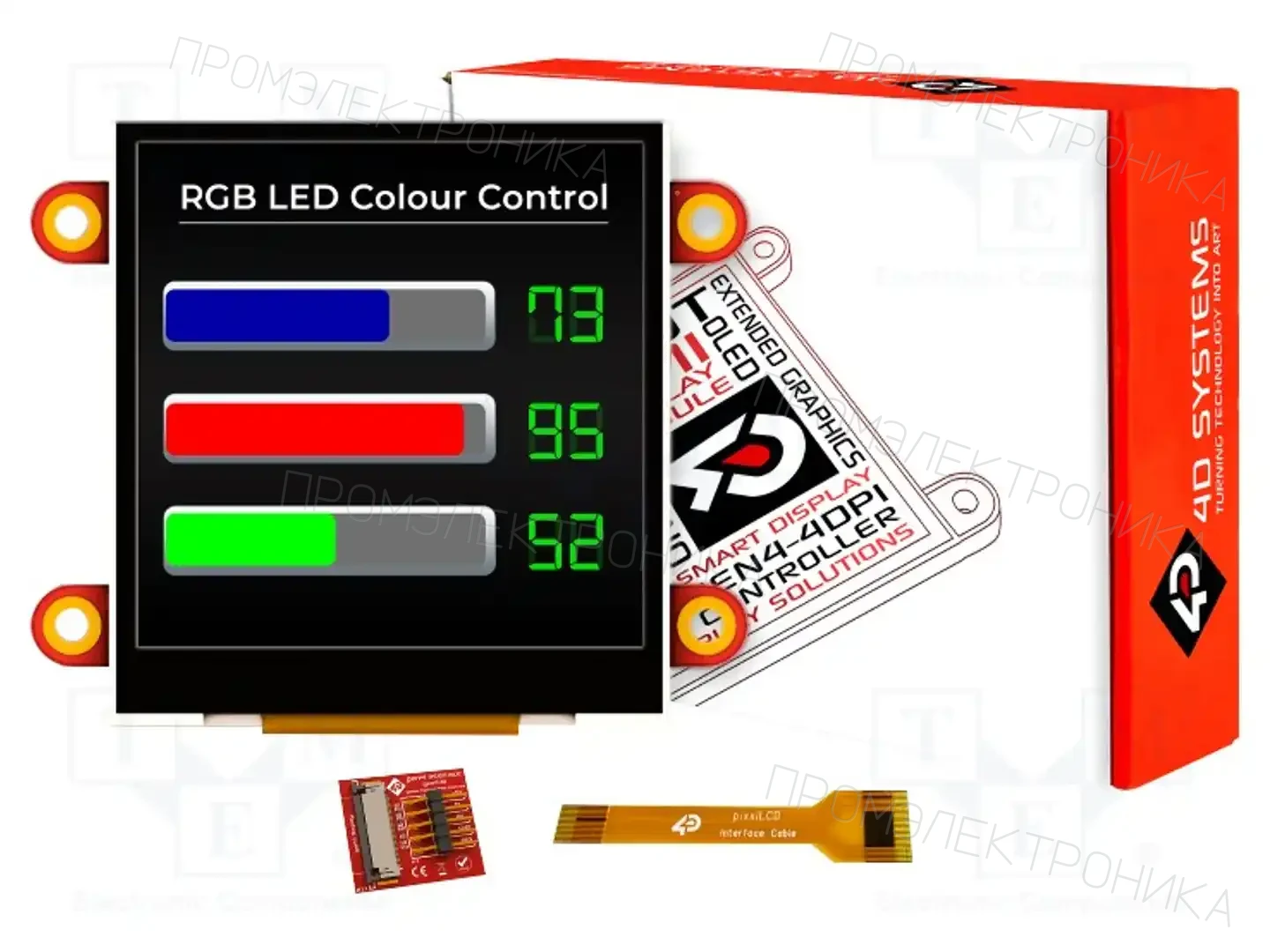 4D Systems PIXXILCD-25P4 — Интеллигентные дисплеи