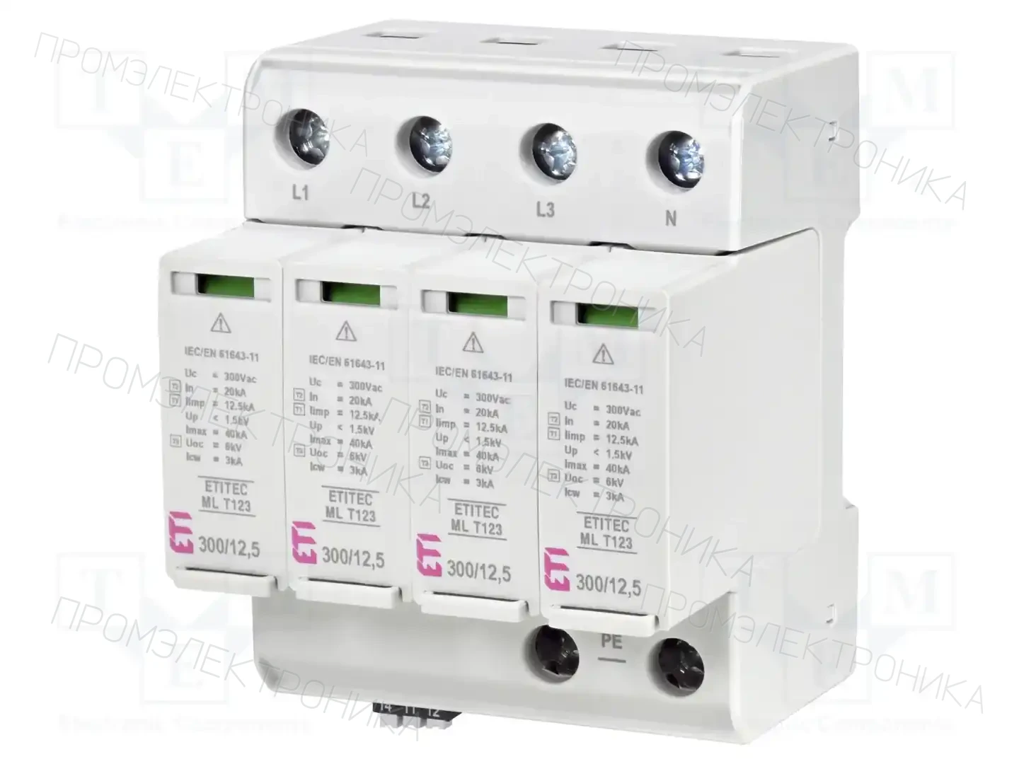 ETI POLAM ETITEC ML T123 300/12,5 4+0 RC — Ограничители перенапряжения