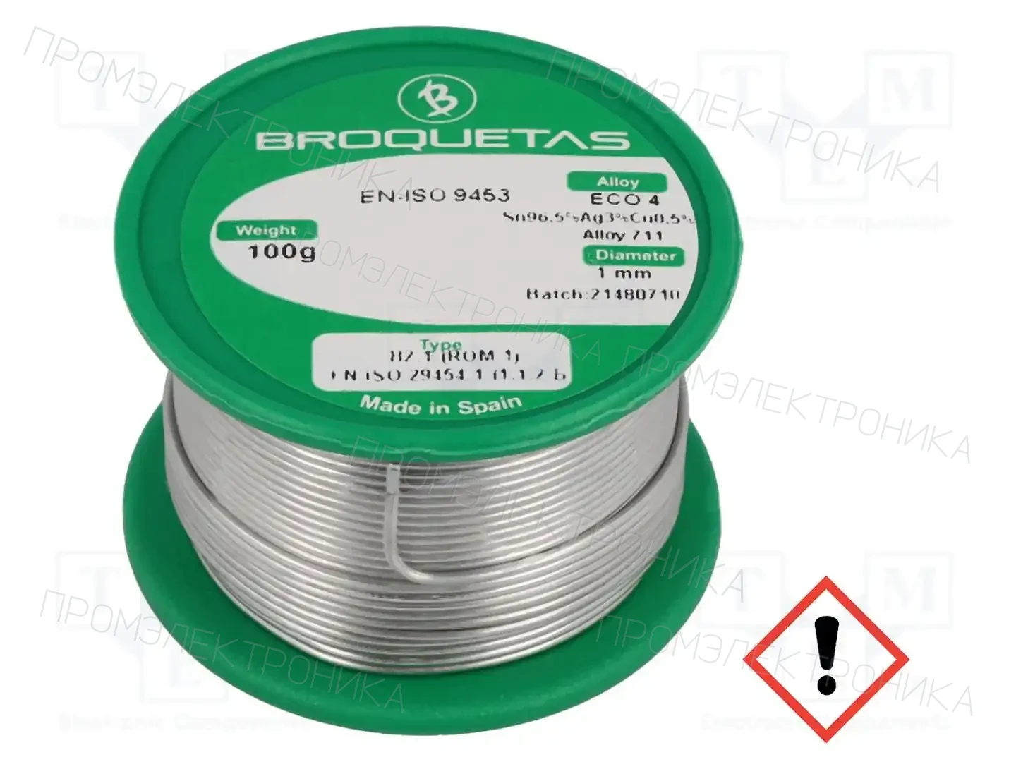 BROQUETAS ECO 4 B2.1 1,0MM 100G — Паяльные провода бессвинцовые