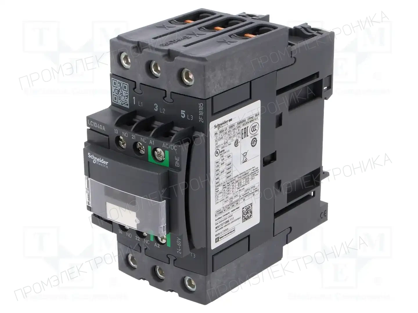 SCHNEIDER ELECTRIC LC1D40ABNE — Контакторы - главные модули