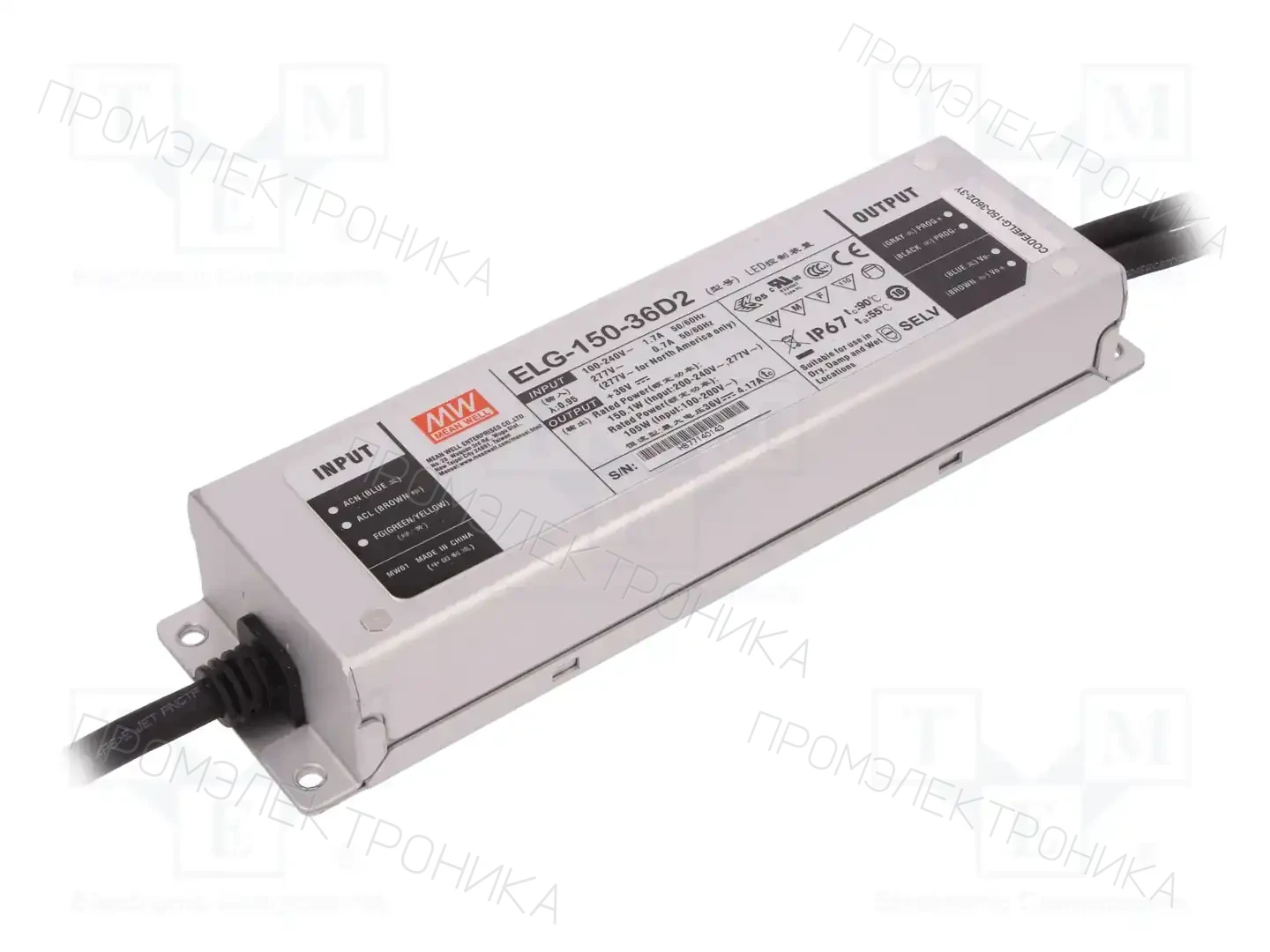 MEAN WELL ELG-150-36D2-3Y — Блоки питания для LED