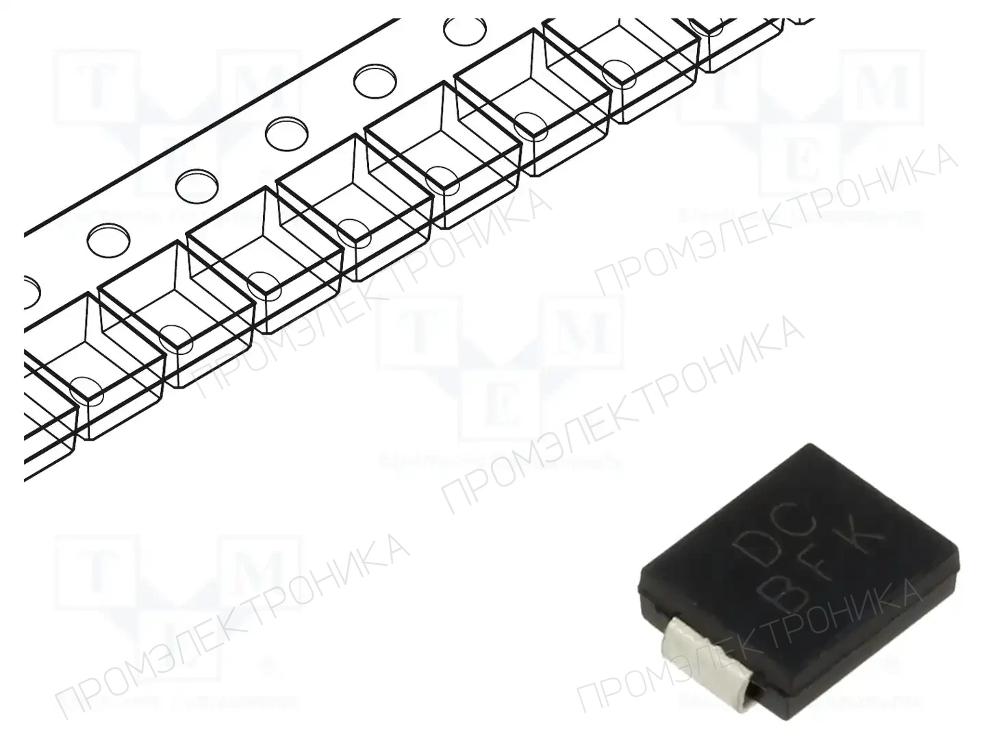 DC COMPONENTS SMCJ30CA — Диоды TVS SMD двунаправленные