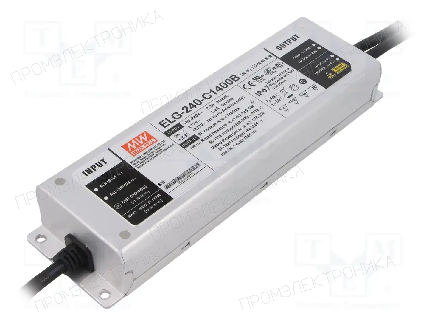 MEAN WELL ELG-240-C1400B — Блоки питания для LED