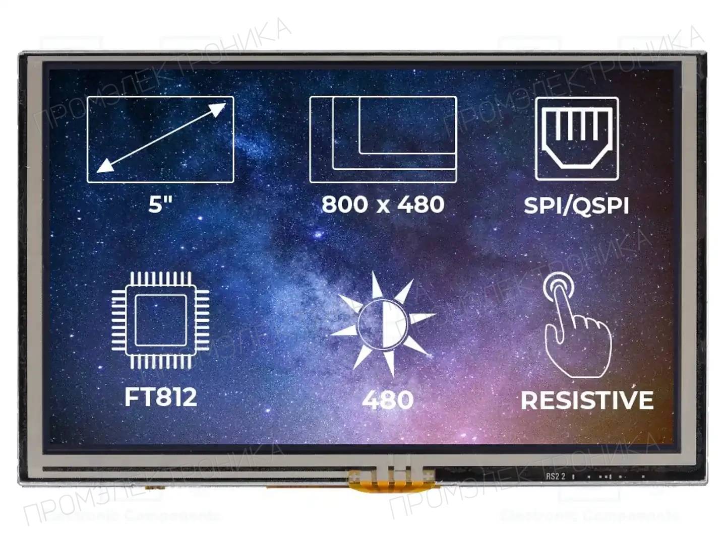 Riverdi SM-RVT50AQFNWR00 — Интеллигентные дисплеи