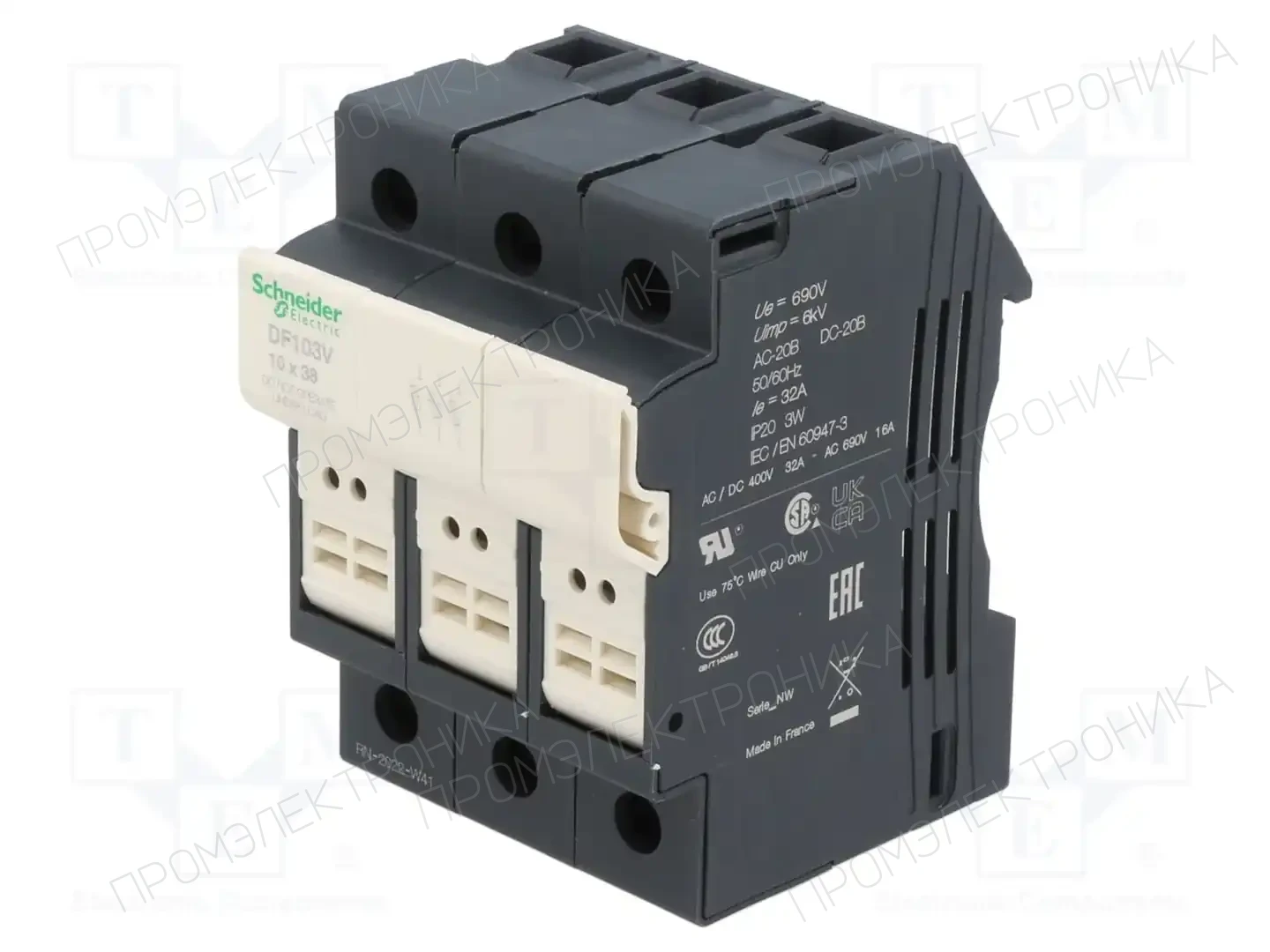 SCHNEIDER ELECTRIC DF103V — Гнезда предохранительные на DIN-рейку
