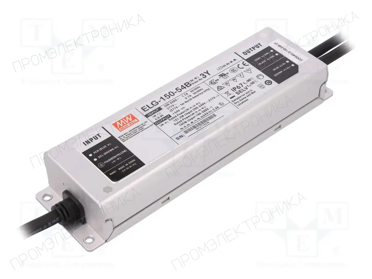 MEAN WELL ELG-150-54B-3Y — Блоки питания для LED