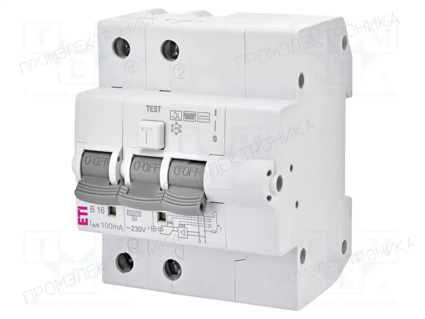 ETI POLAM KZS-4M 2P B B16/0.1 — Дифференциальные выключатели